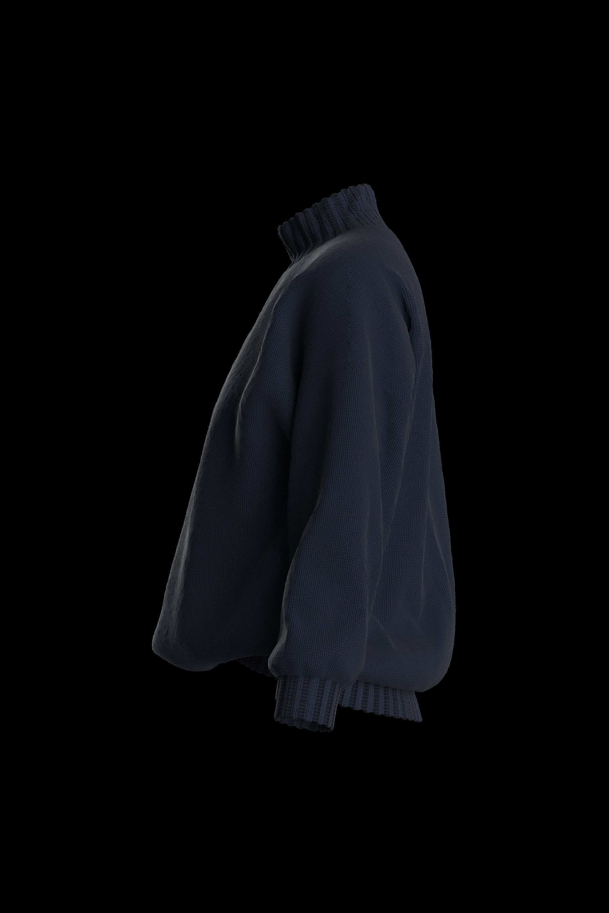 Female knit long sleeve 3D model_5