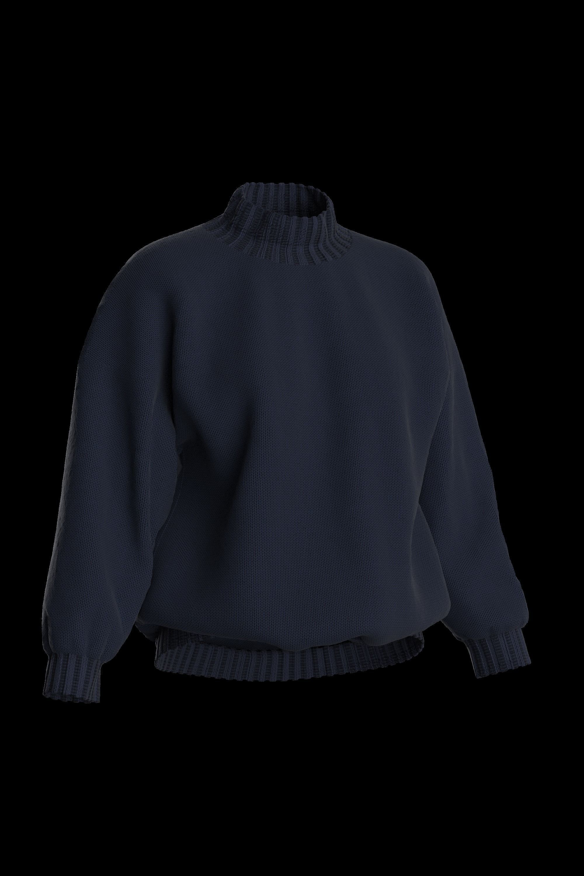 Female knit long sleeve 3D model_2