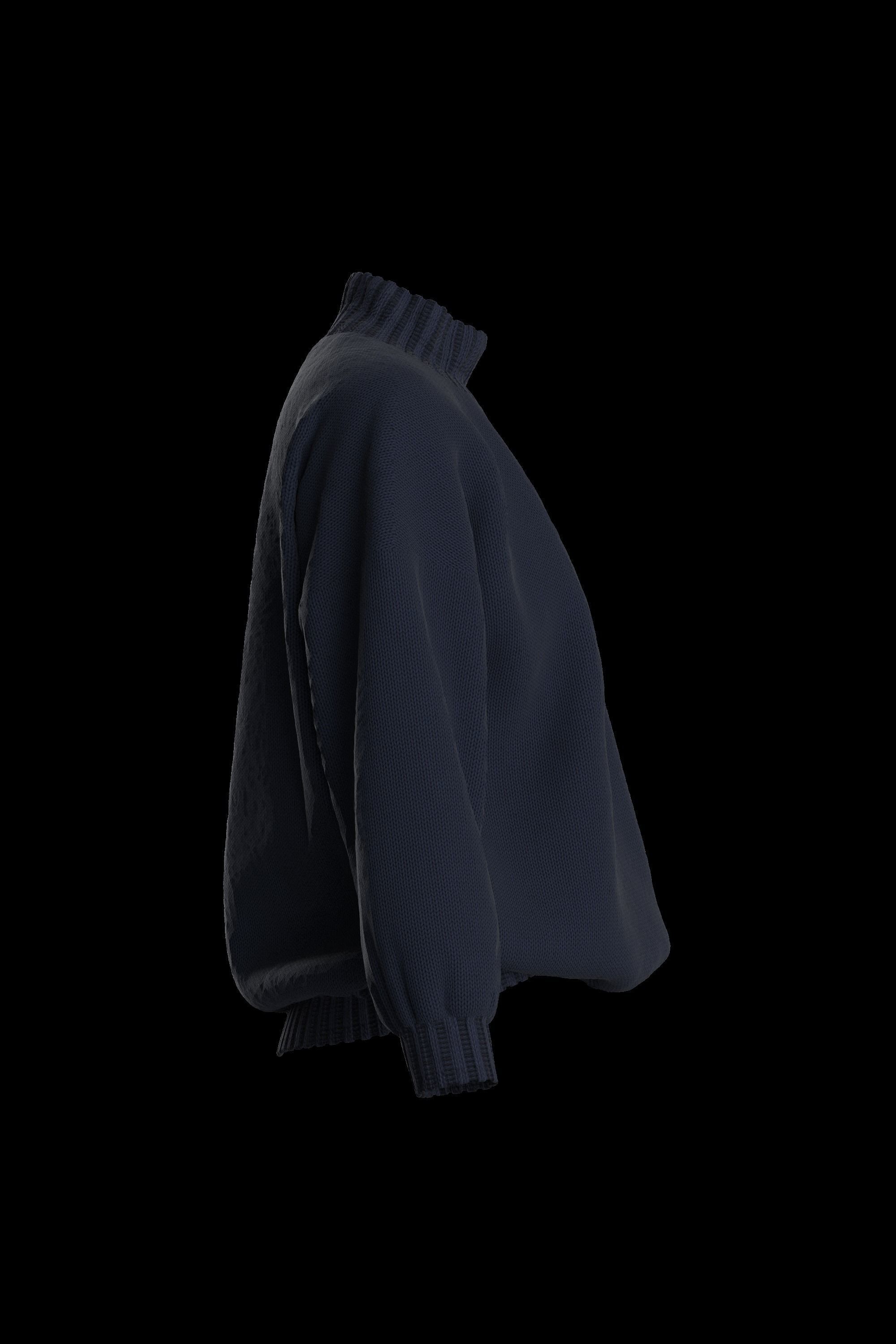 Female knit long sleeve 3D model_11