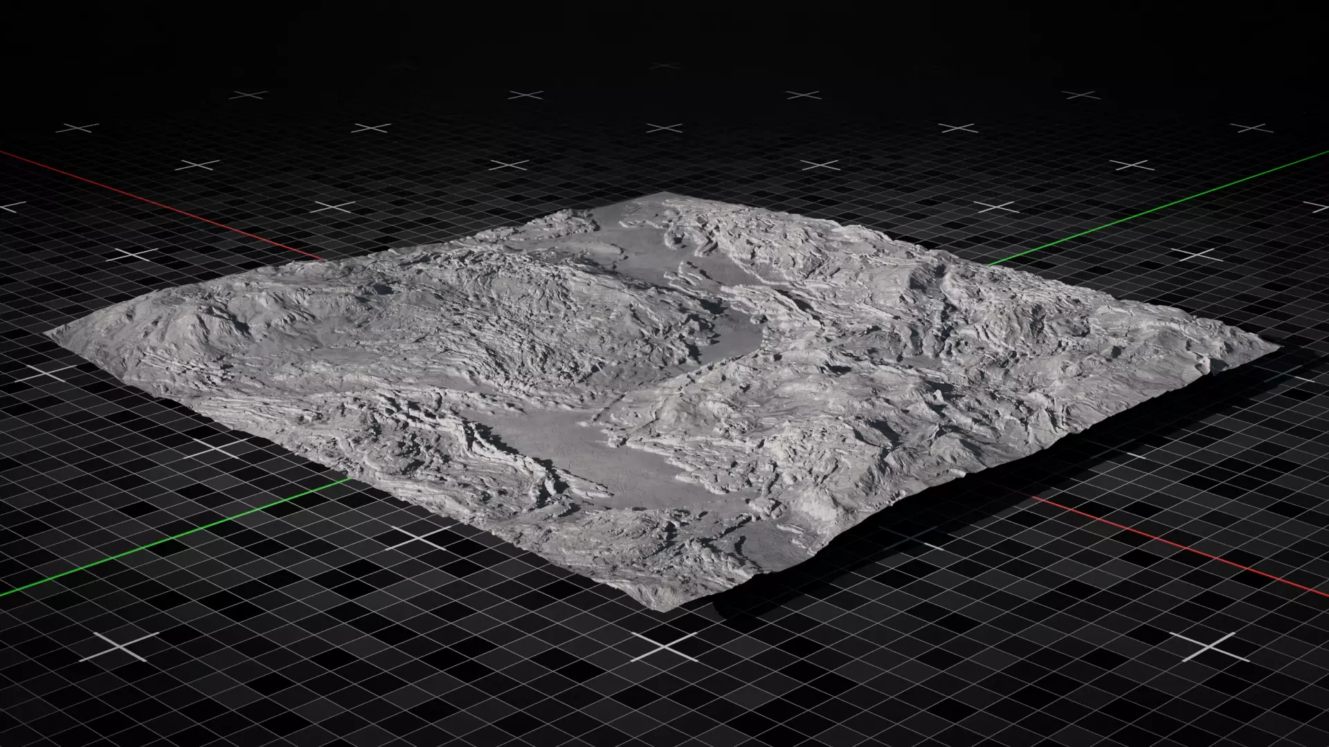 Volcano terrain Flat Version 7 3D model