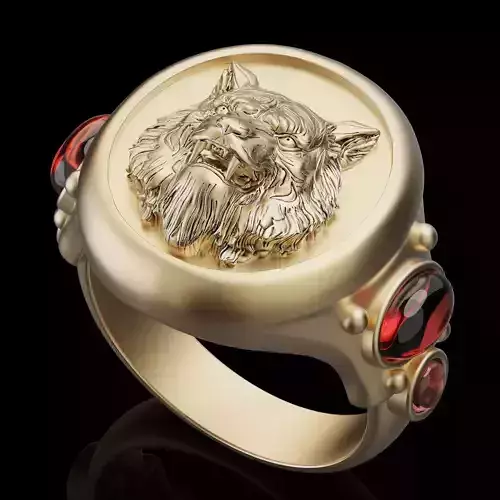 wolf ring silver gold jewelry printable 3d model