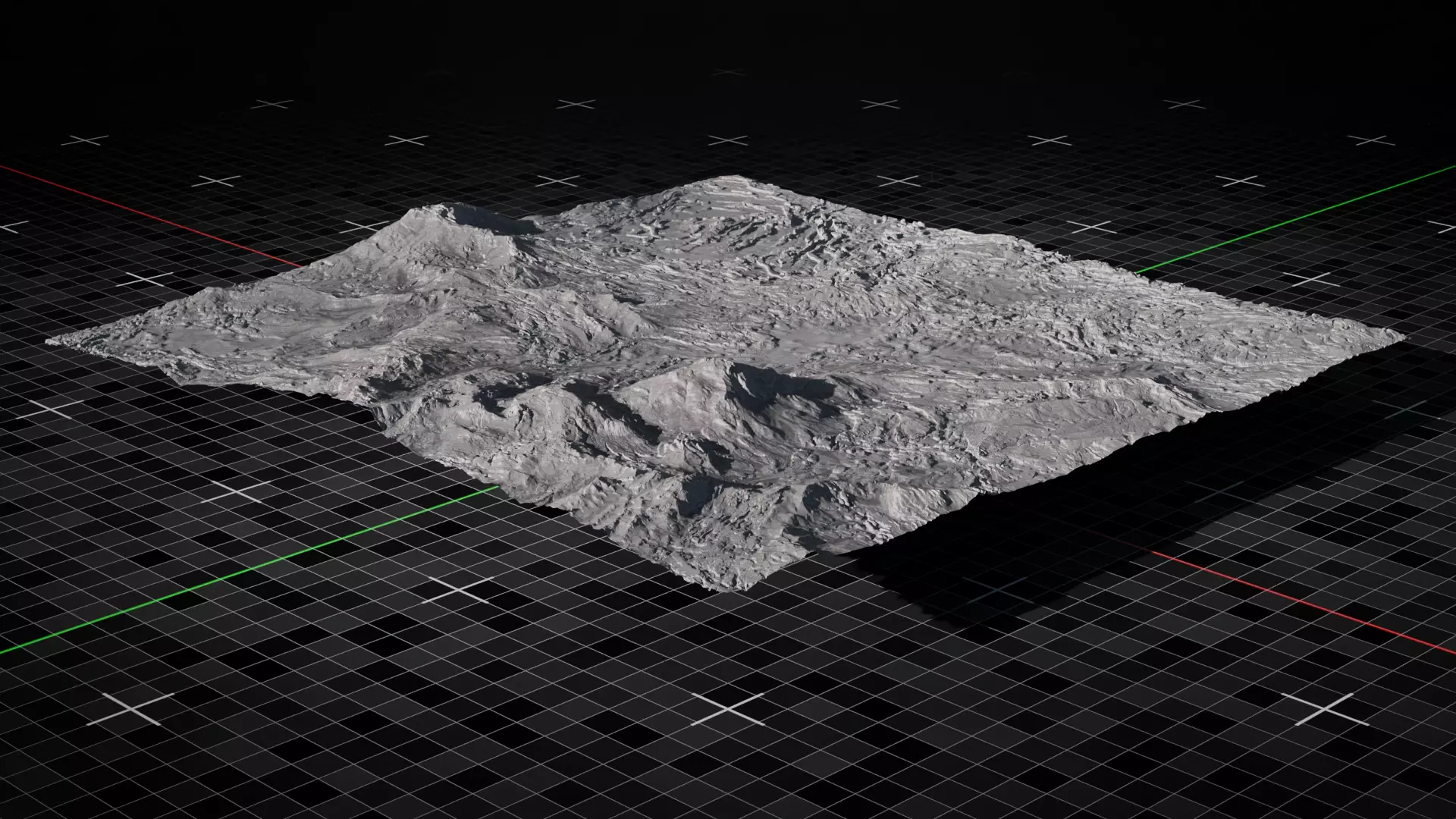 Volcano Terrain Flat Version 8 3D model