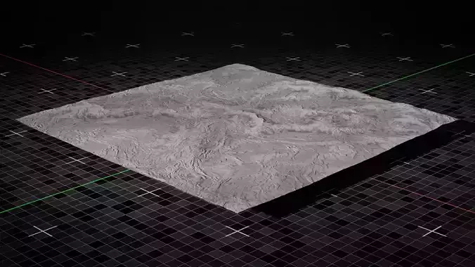 Volcano Terrain Flat Version 9 3D model
