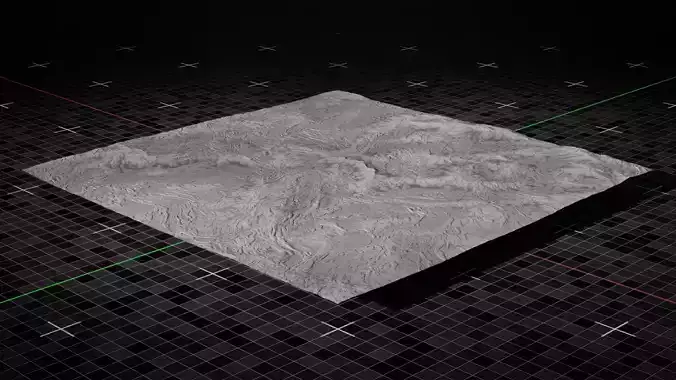 Volcano Terrain Flat Version 10 3D model