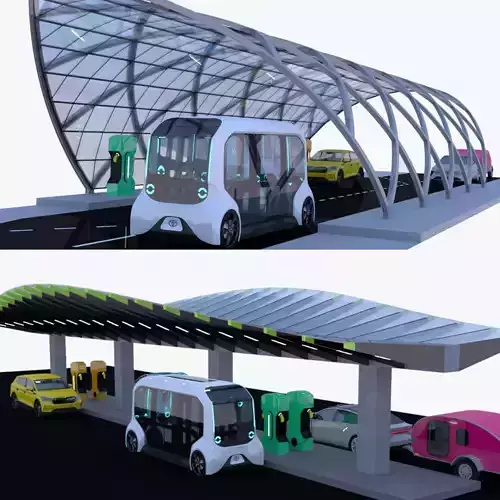 EV charging stations collection 