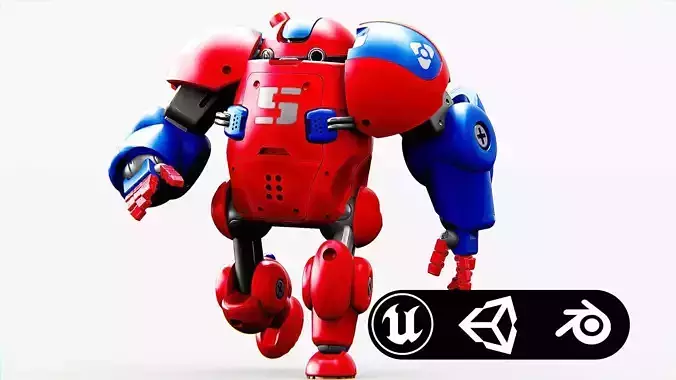 TOY BOT MONG Rigged for Unreal Engine - Unity - MIXAMO 3D model