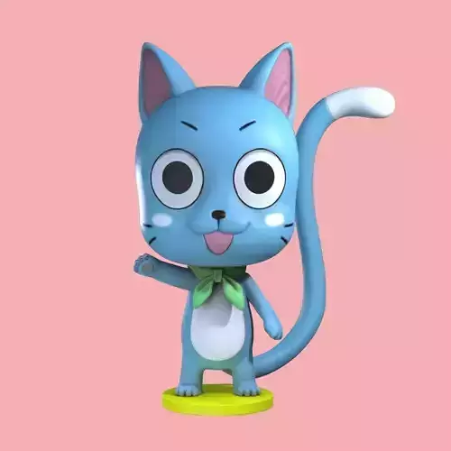 Happy from Fairy Tail Fan art for 3d printing