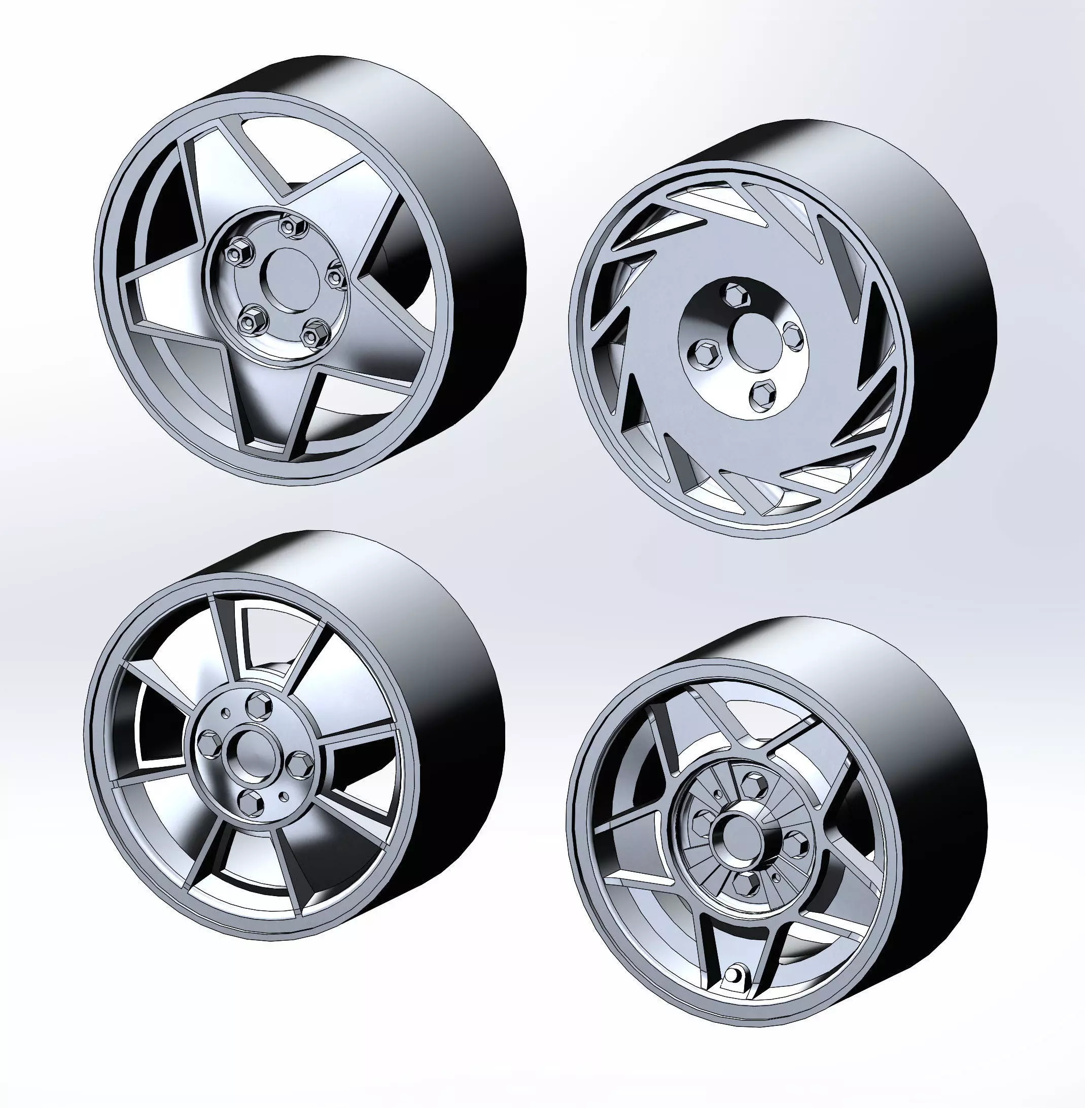 Set of rims for scale models 3D print model