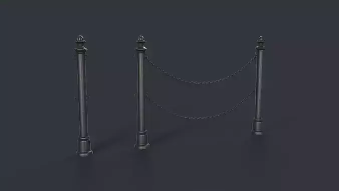 Street Bollard 09 PBR Game Ready Low-poly 3D model