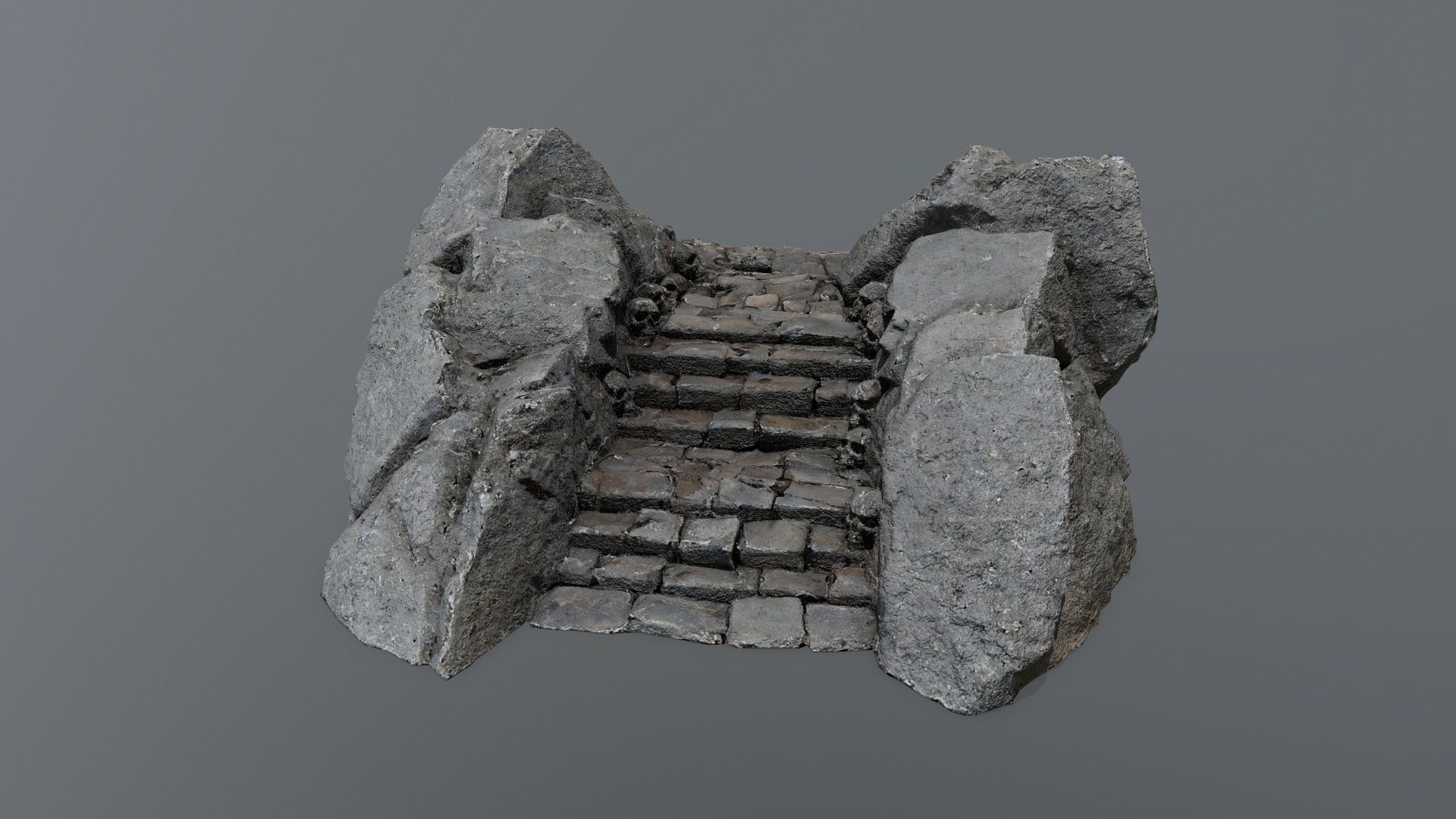 ruin stairs Low-poly 3D model_1