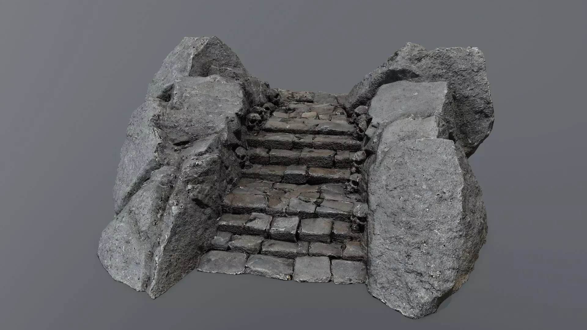 ruin stairs Low-poly 3D model_0