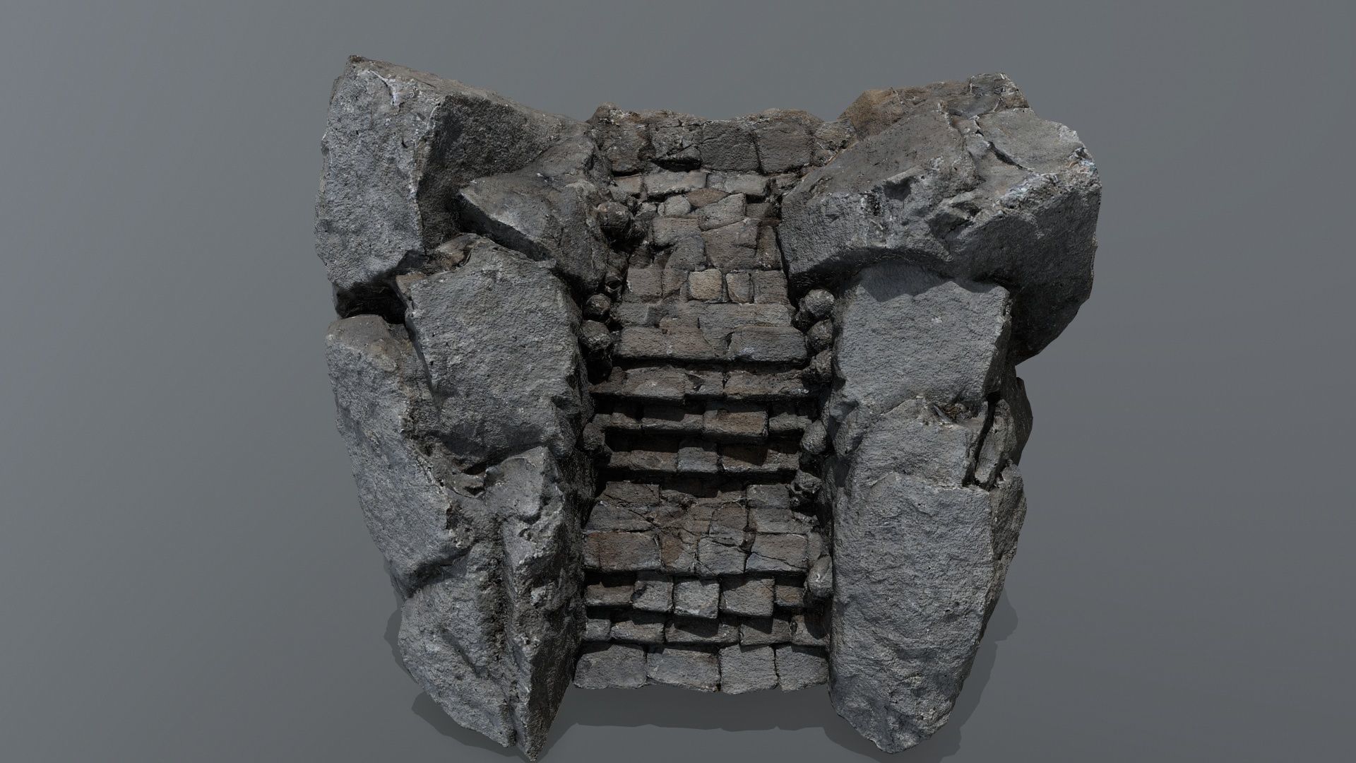 ruin stairs Low-poly 3D model_9