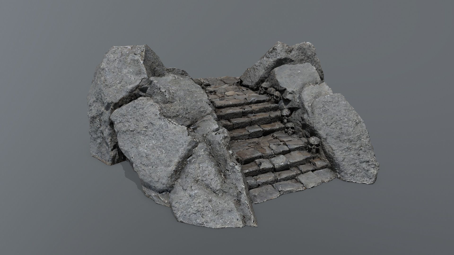 ruin stairs Low-poly 3D model_2