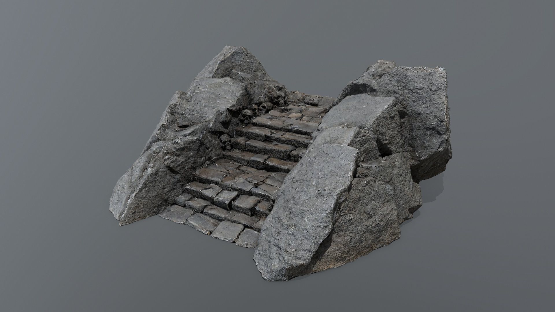 ruin stairs Low-poly 3D model_8