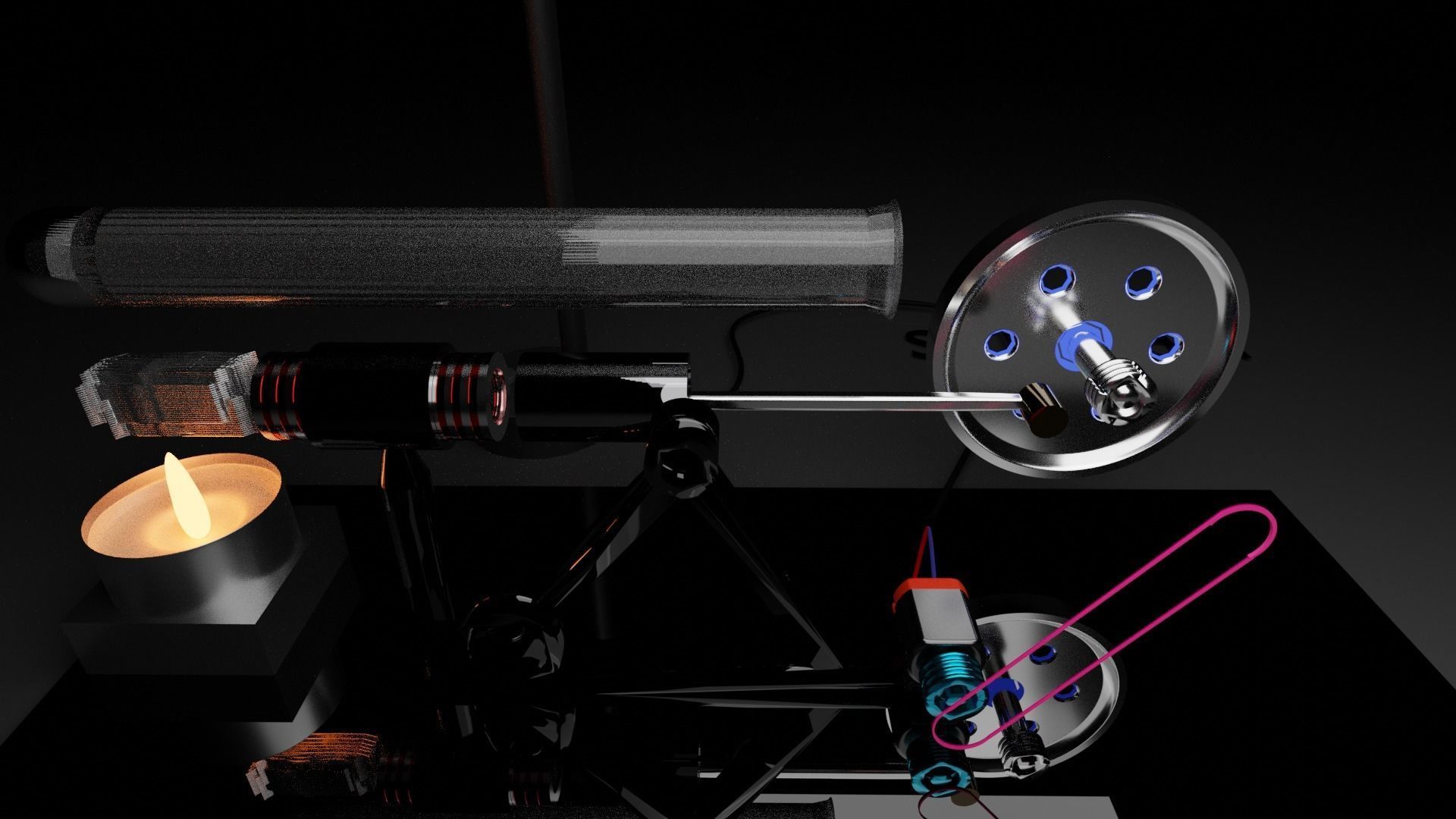 Moteur Stirling Type Beta Sk Model 3D model_5