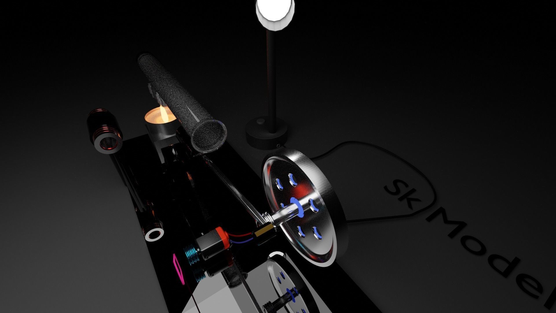 Moteur Stirling Type Beta Sk Model 3D model_7