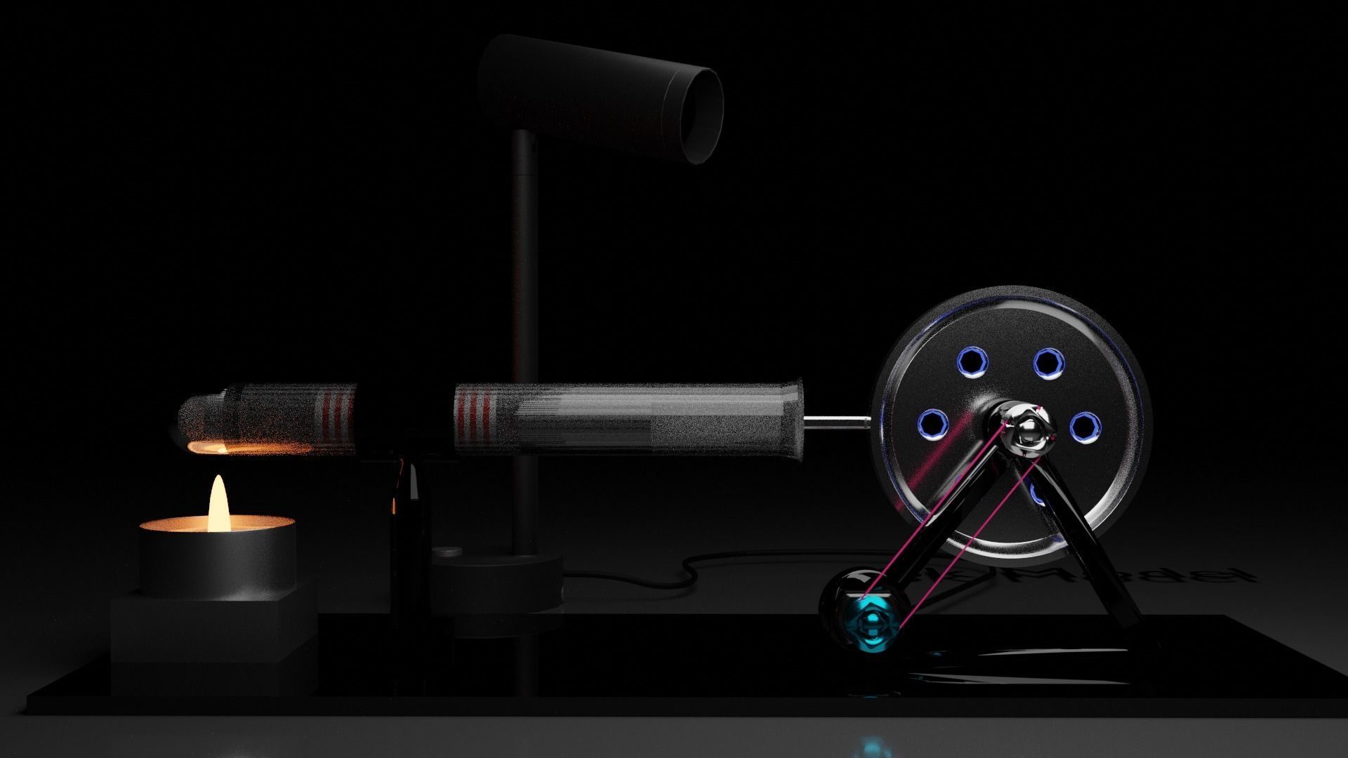 Moteur Stirling Type Beta Sk Model 3D model_3