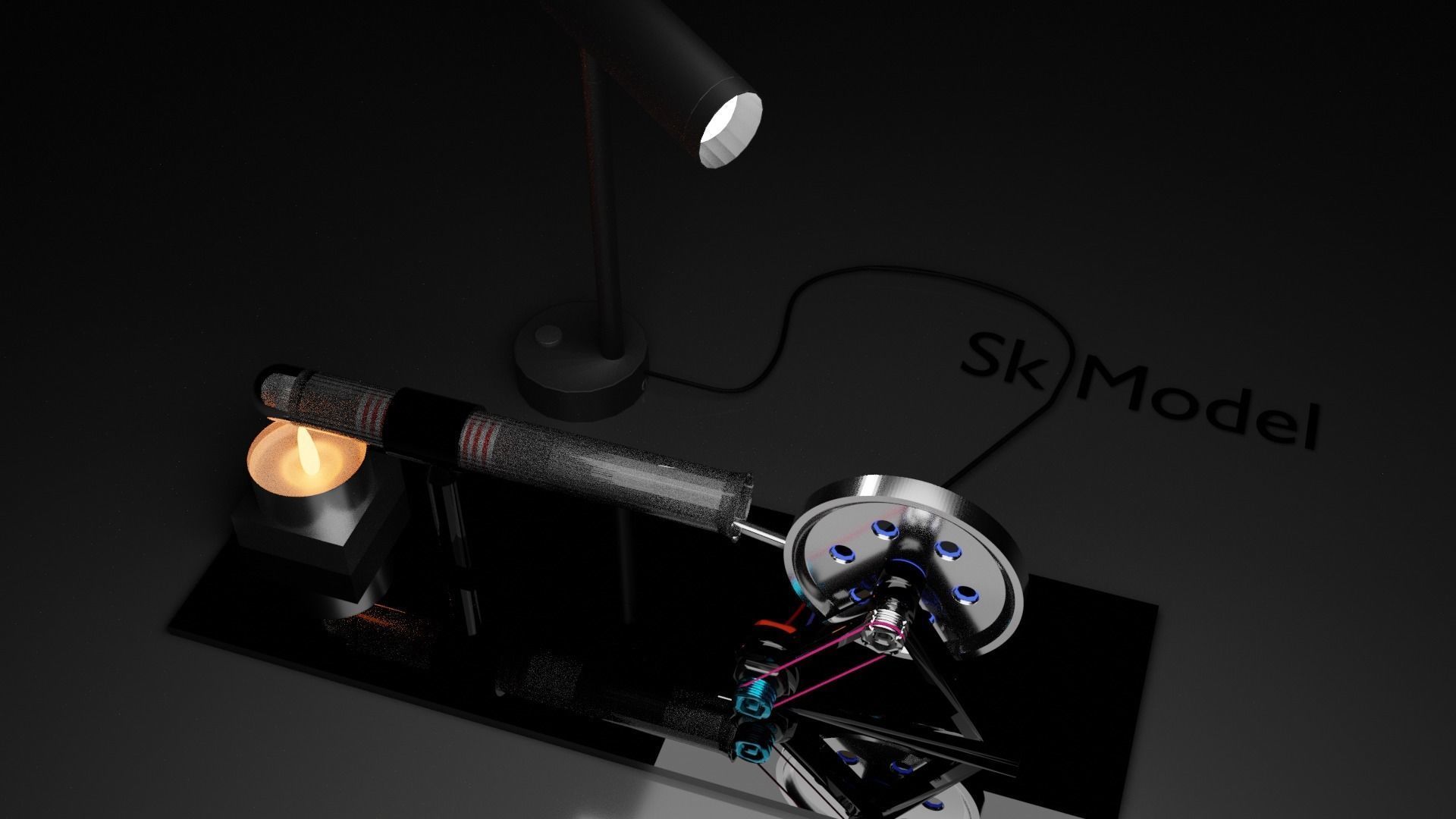 Moteur Stirling Type Beta Sk Model 3D model_2