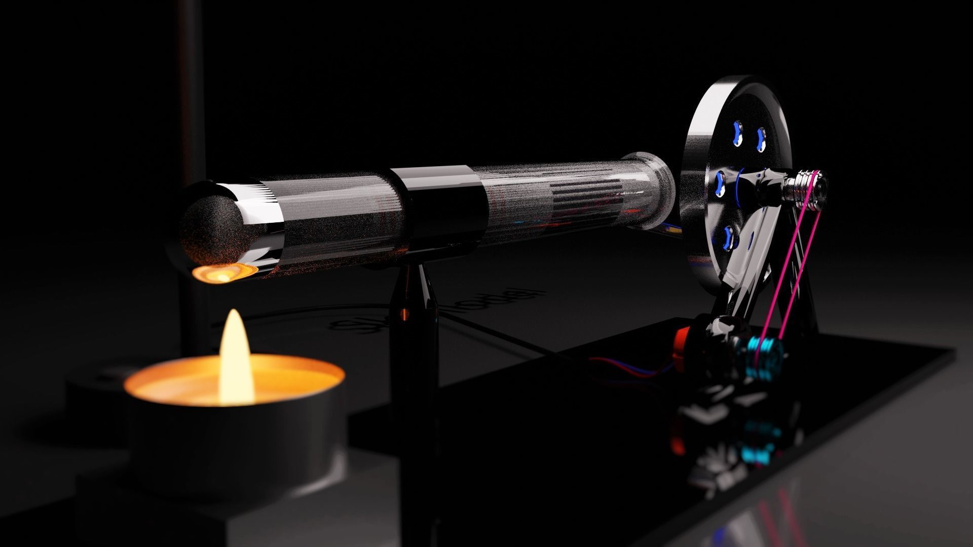 Moteur Stirling Type Beta Sk Model 3D model_4