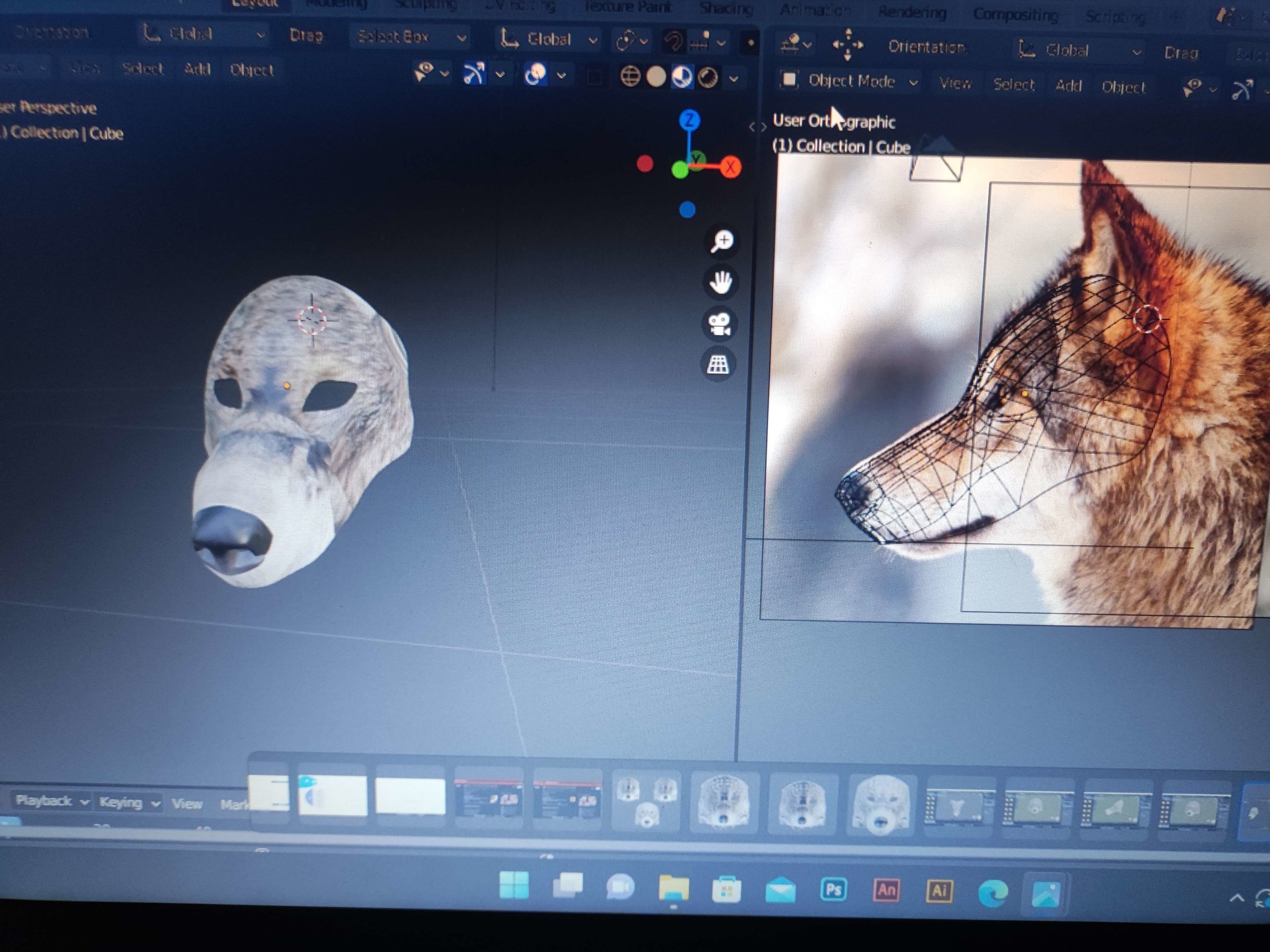 Luxus Bse Wolf Kostm Bild