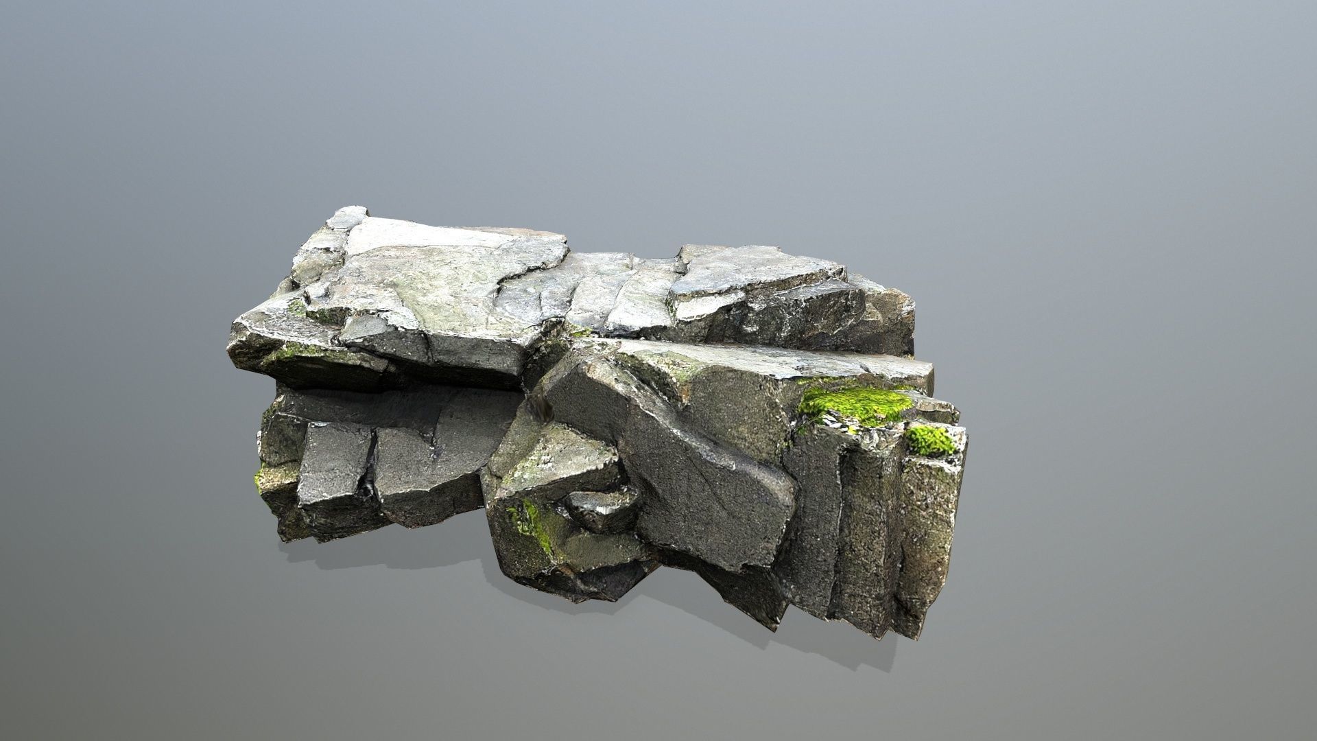 cliff rocks Low-poly 3D model_8