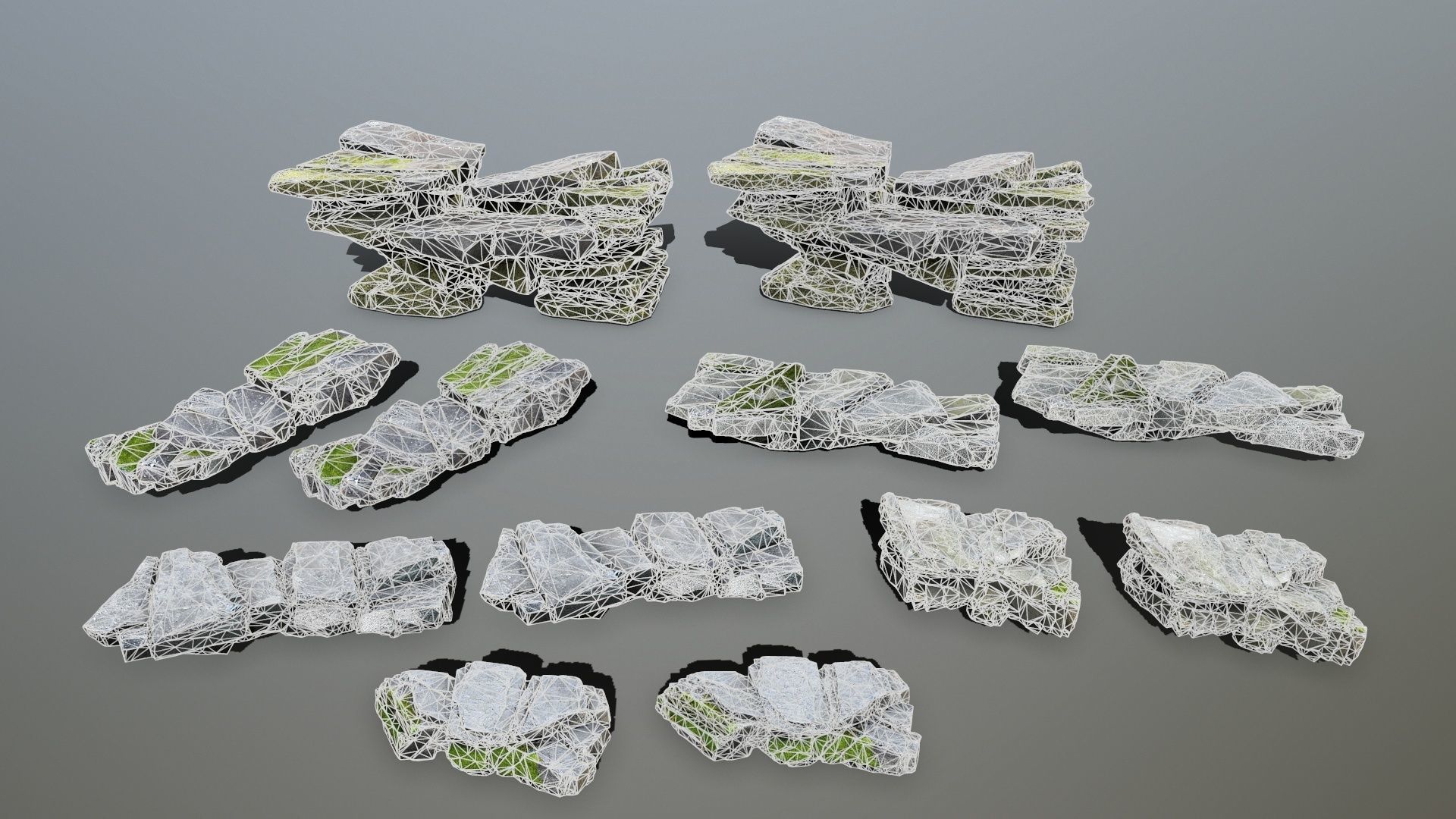 cliff rocks Low-poly 3D model_15