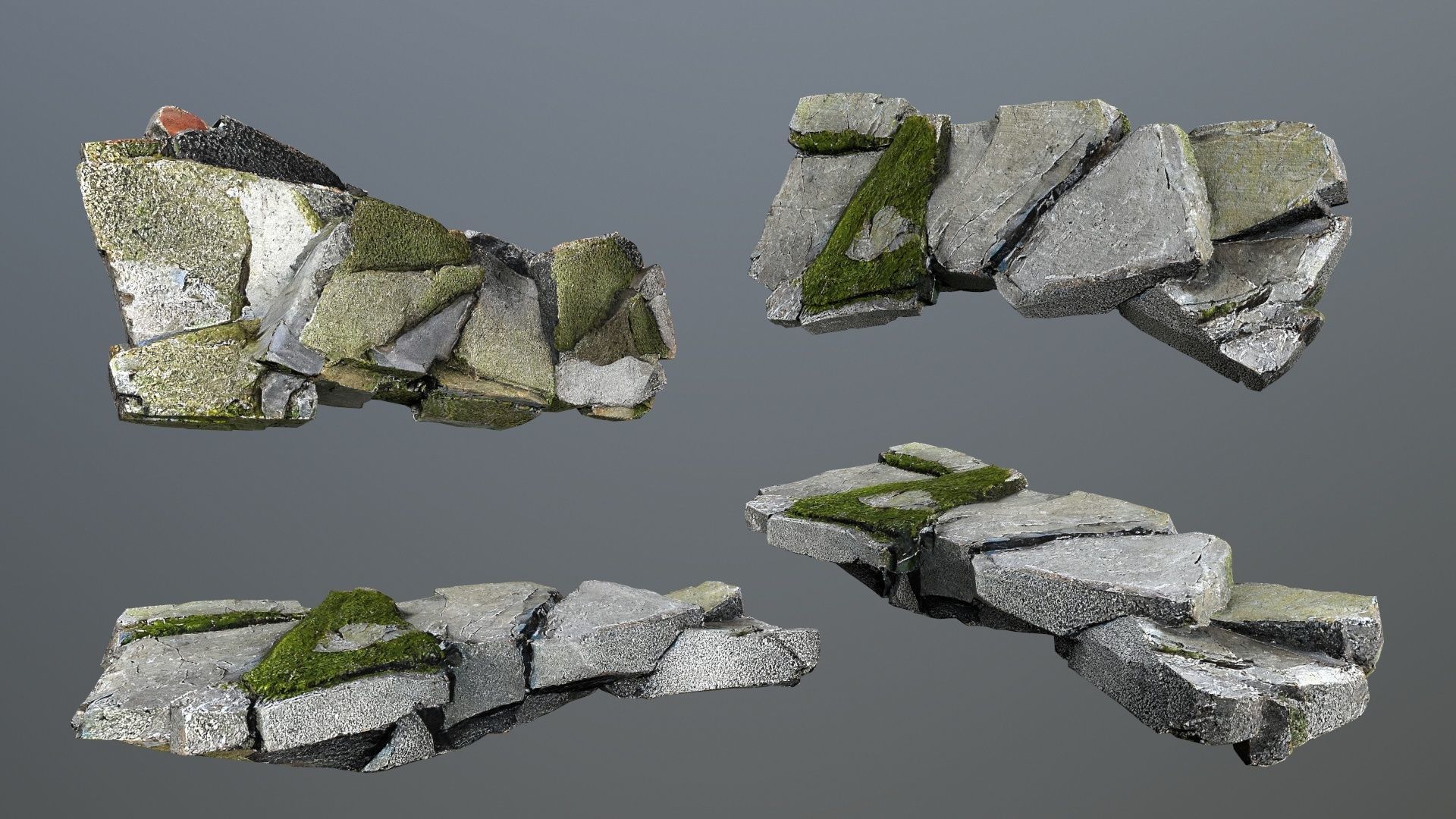 cliff rocks Low-poly 3D model_5