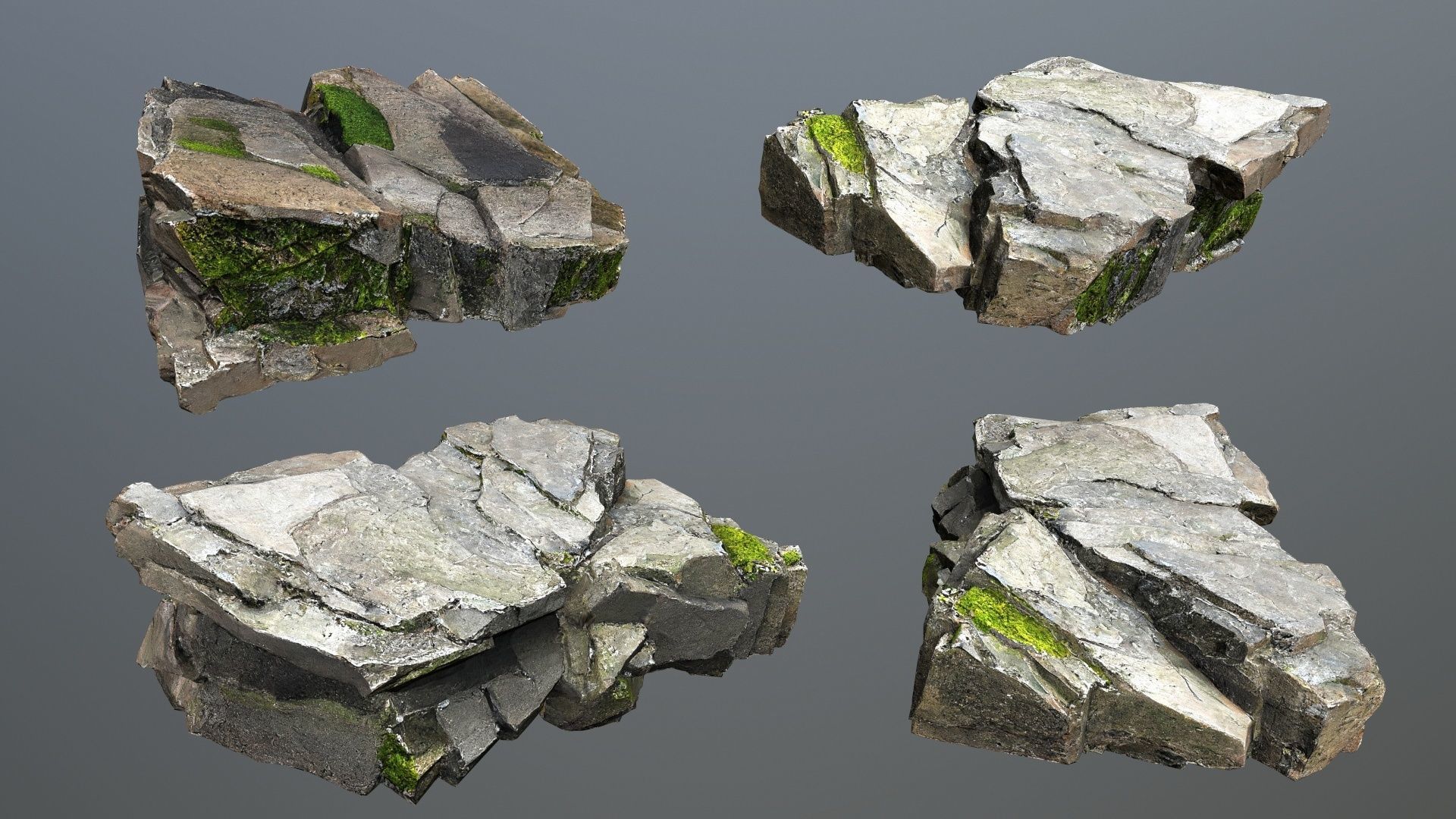 cliff rocks Low-poly 3D model_2