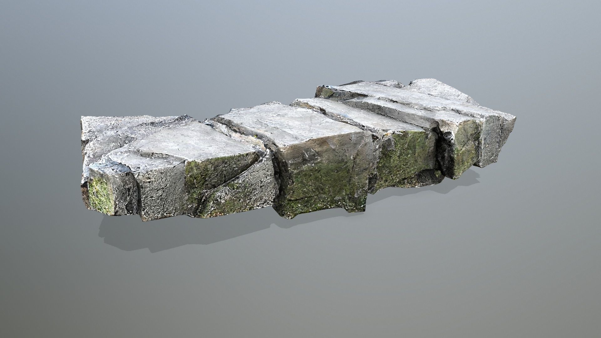 cliff rocks Low-poly 3D model_10