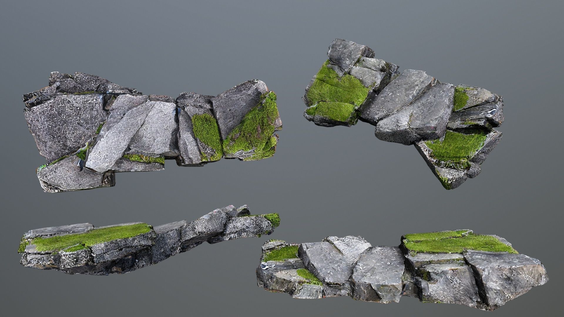 cliff rocks Low-poly 3D model_6