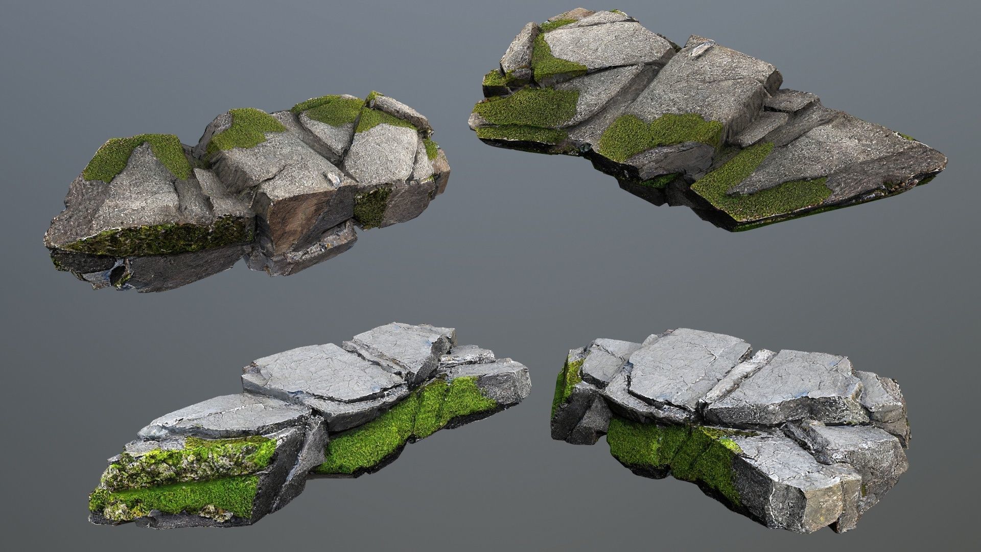 cliff rocks Low-poly 3D model_3