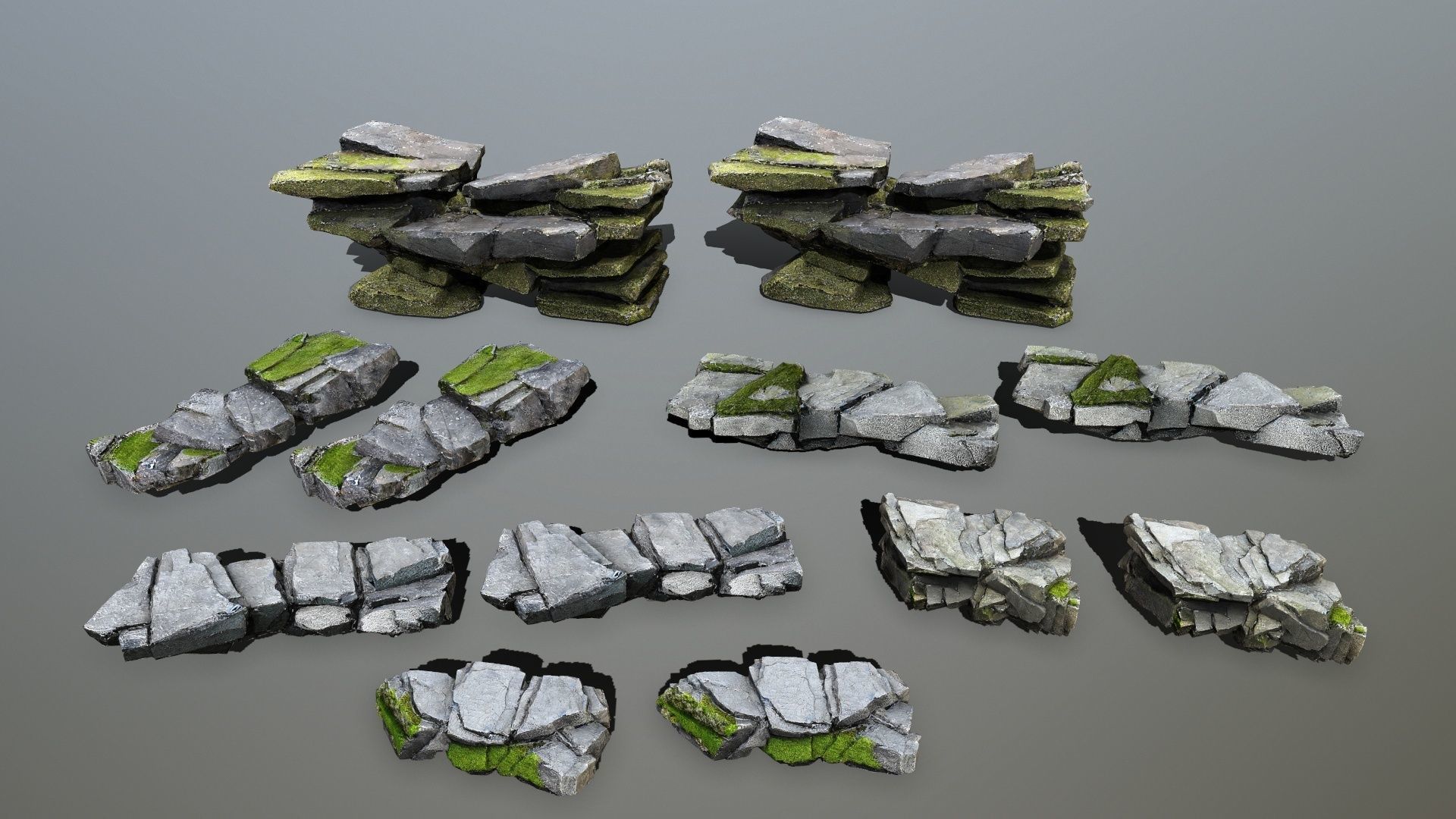 cliff rocks Low-poly 3D model_14