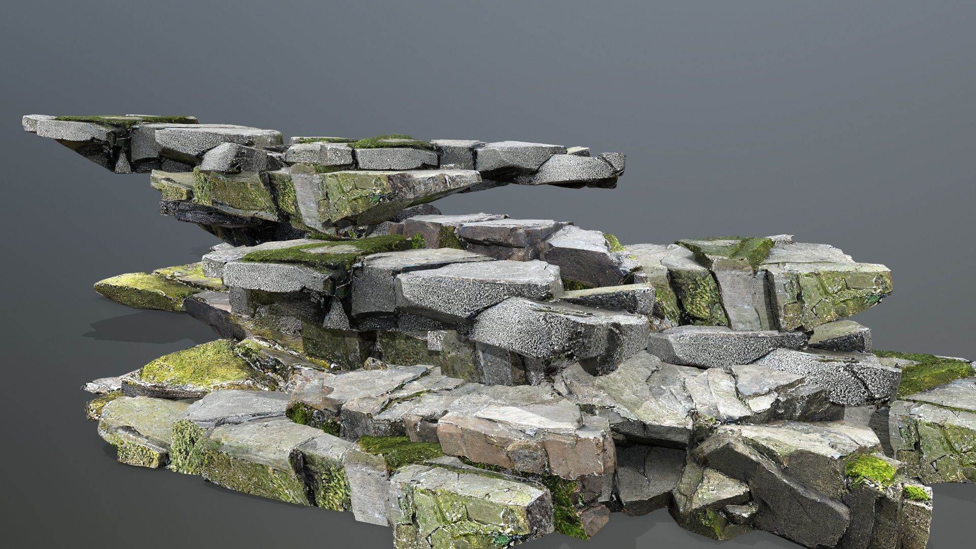 cliff rocks Low-poly 3D model_1