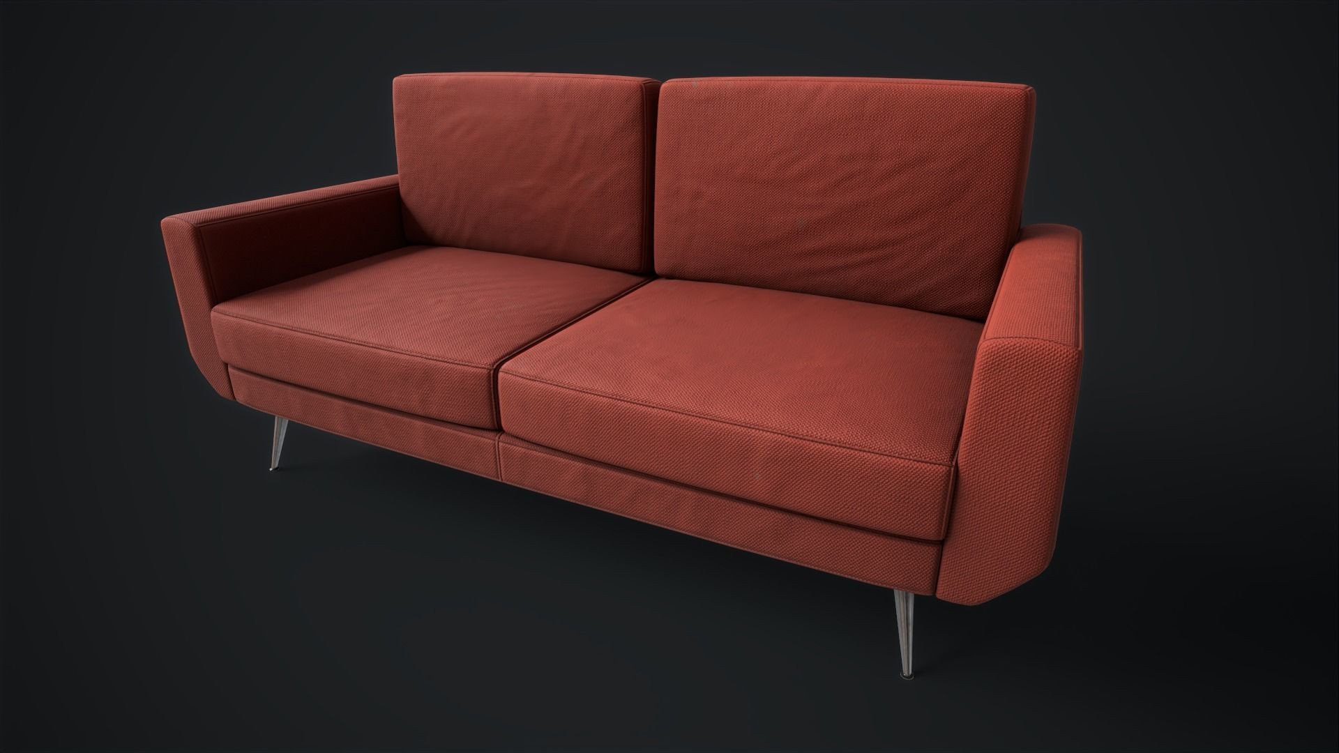 Sofa set Low-poly 3D model_8