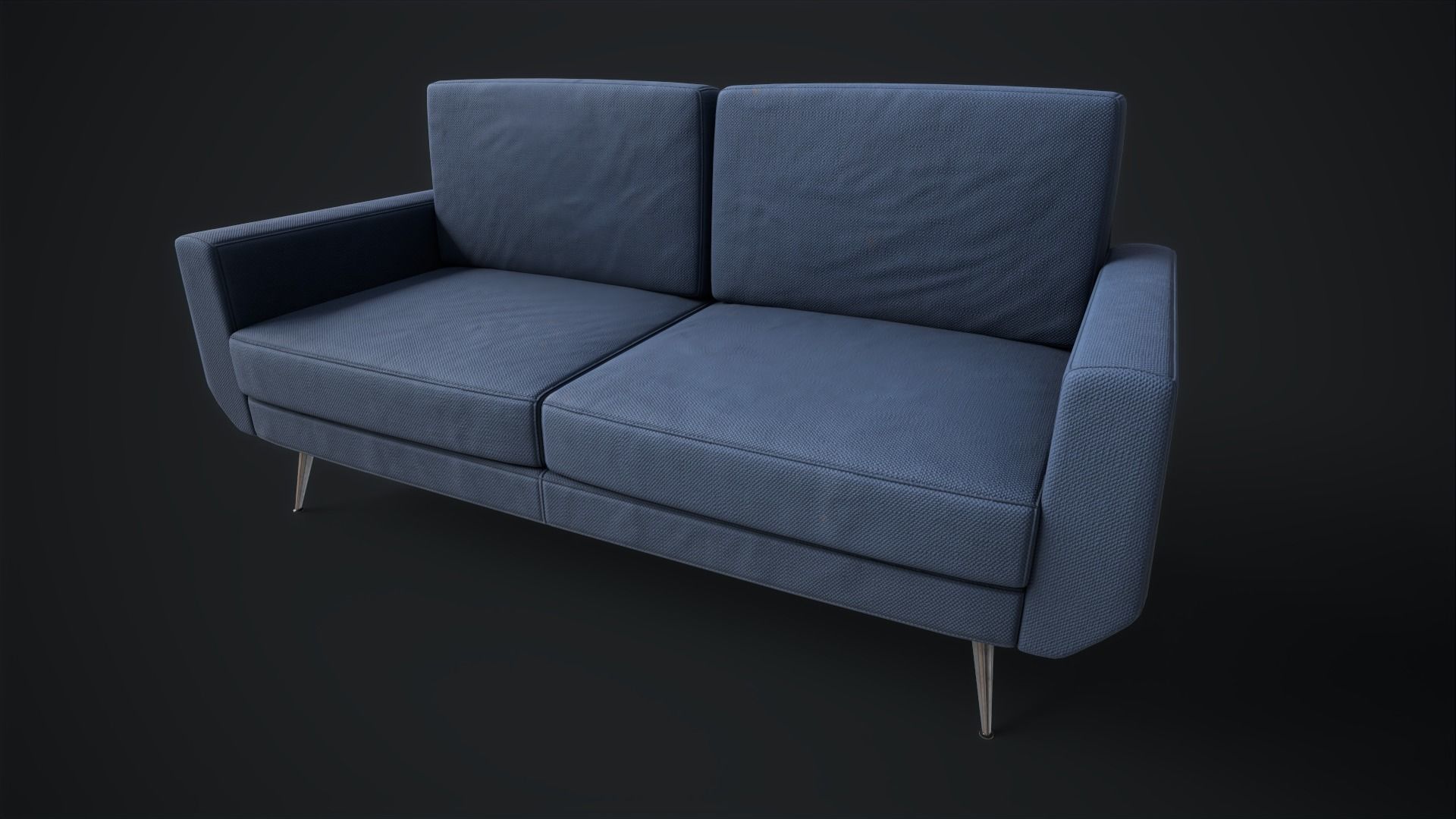 Sofa set Low-poly 3D model_6