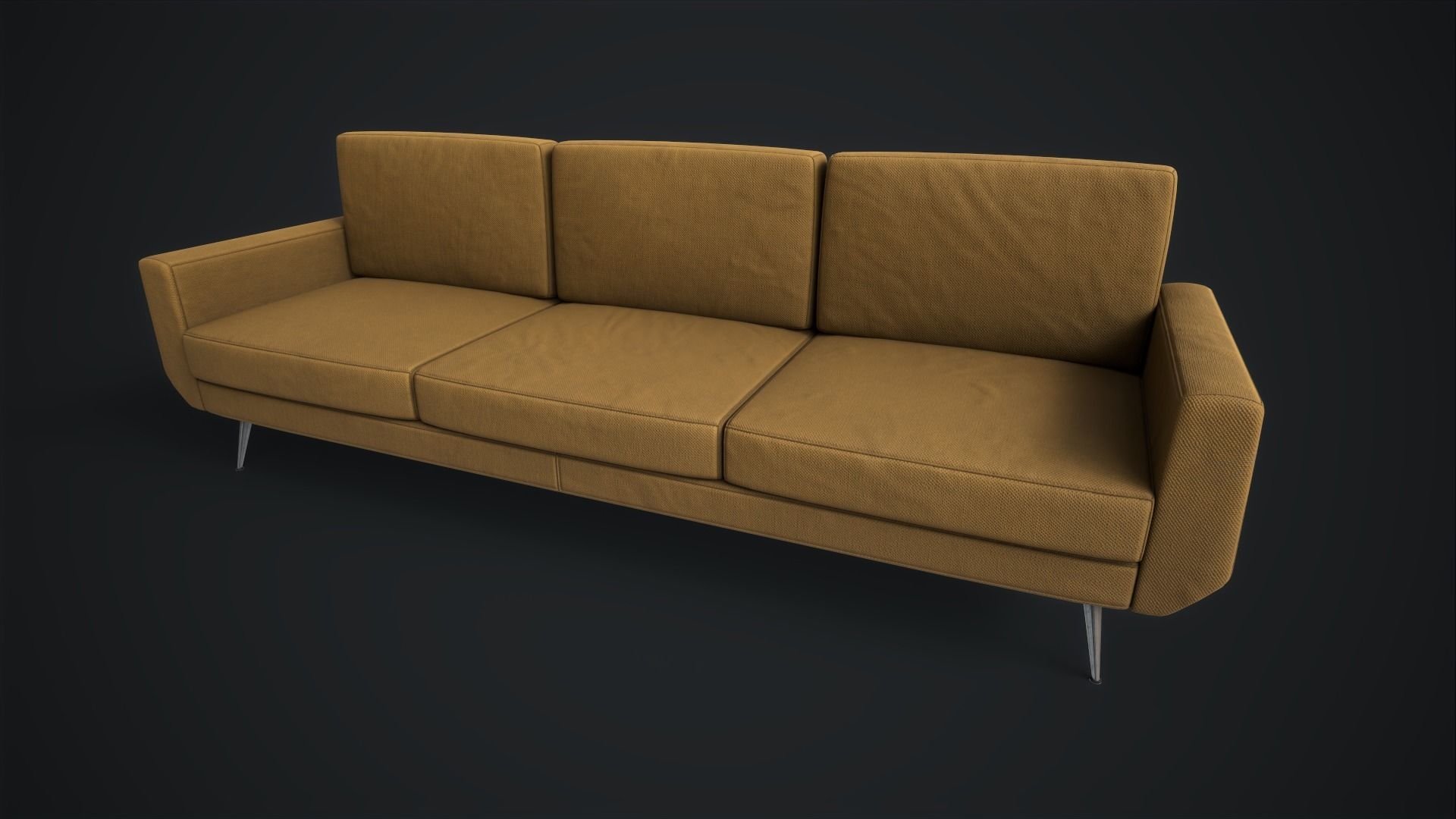 Sofa set Low-poly 3D model_3