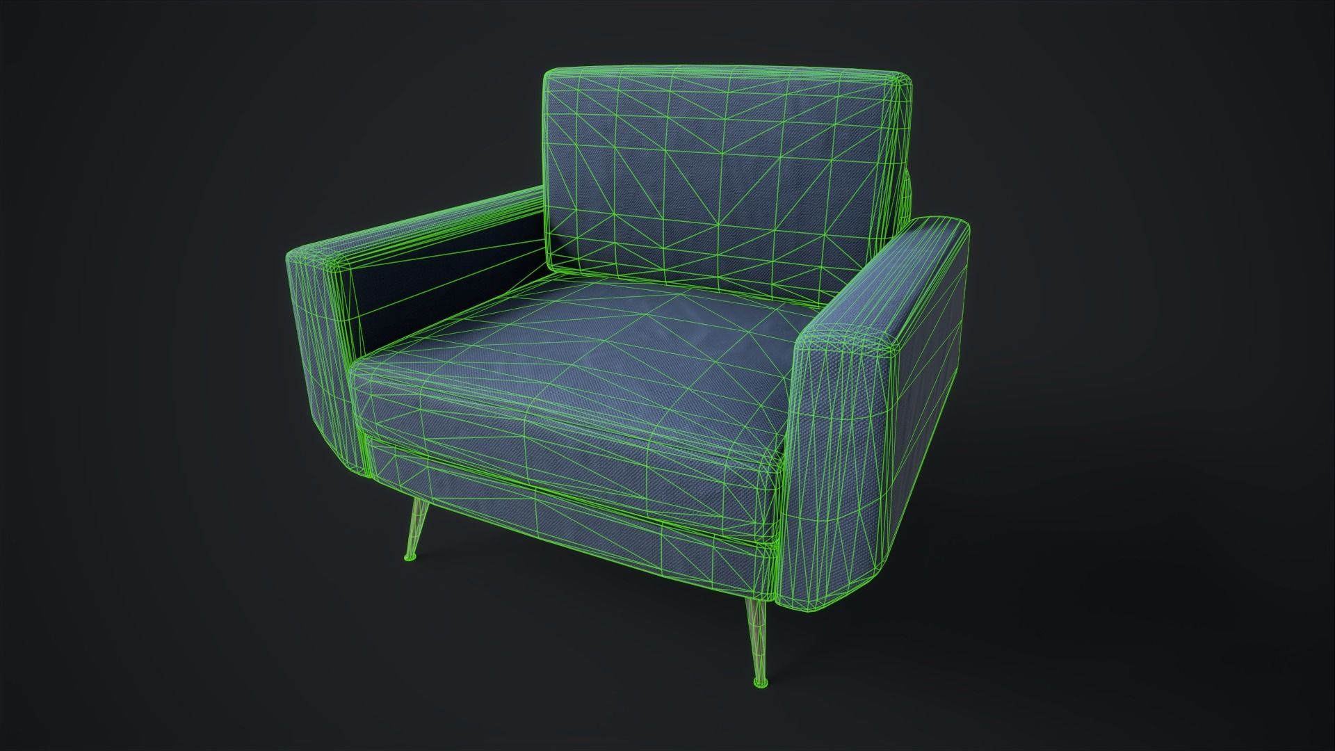 Sofa set Low-poly 3D model_13