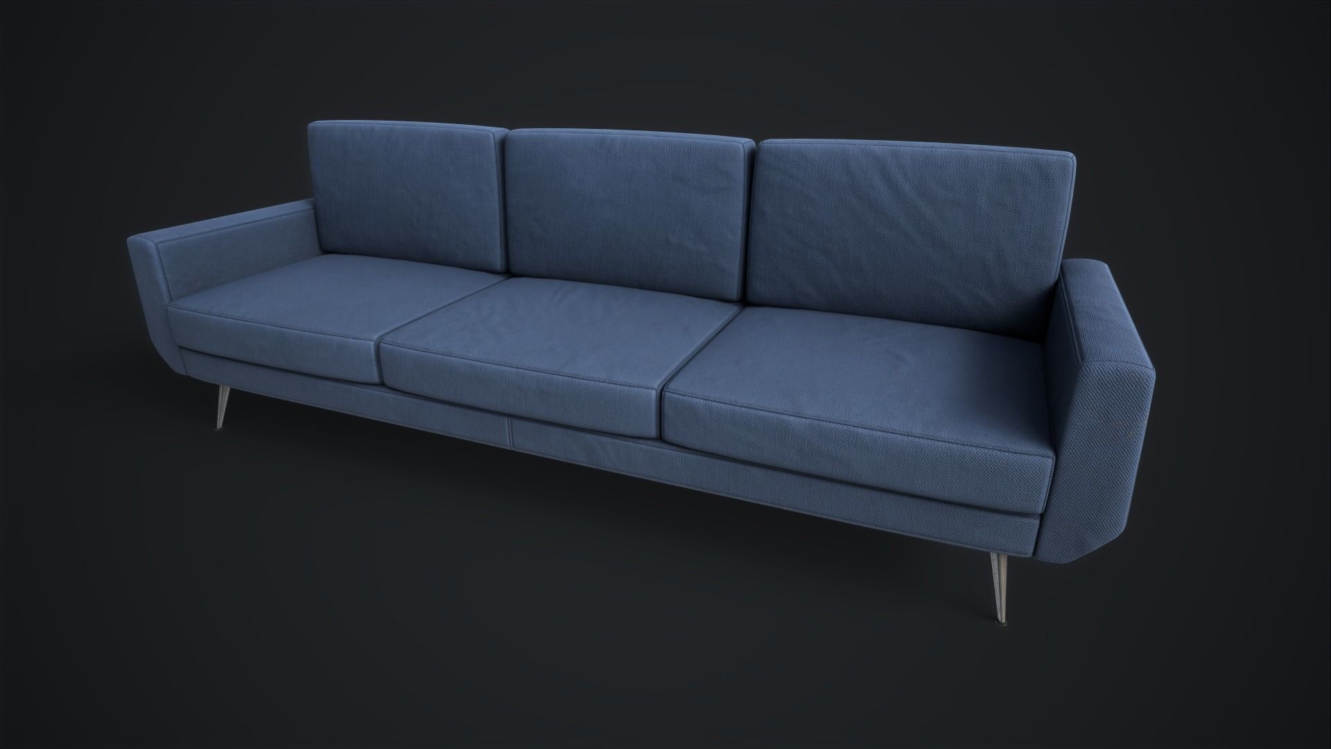 Sofa set Low-poly 3D model_2