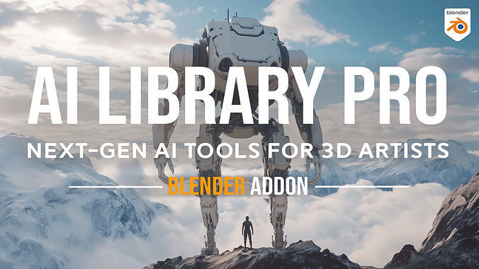 Blender AI Library Pro - Blender Addon Low-poly 3D model