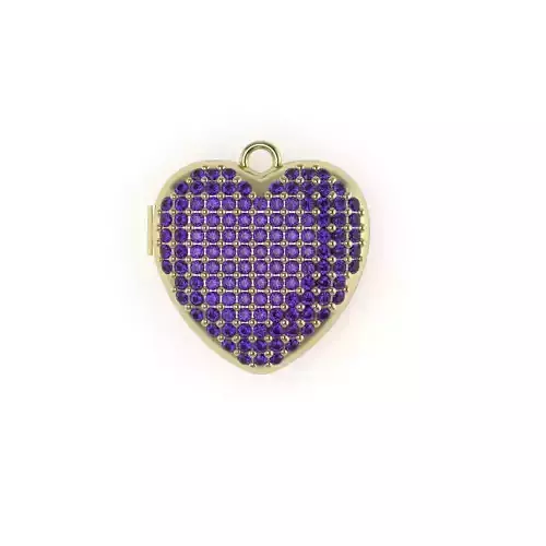 heart pendant with 1 mm gems