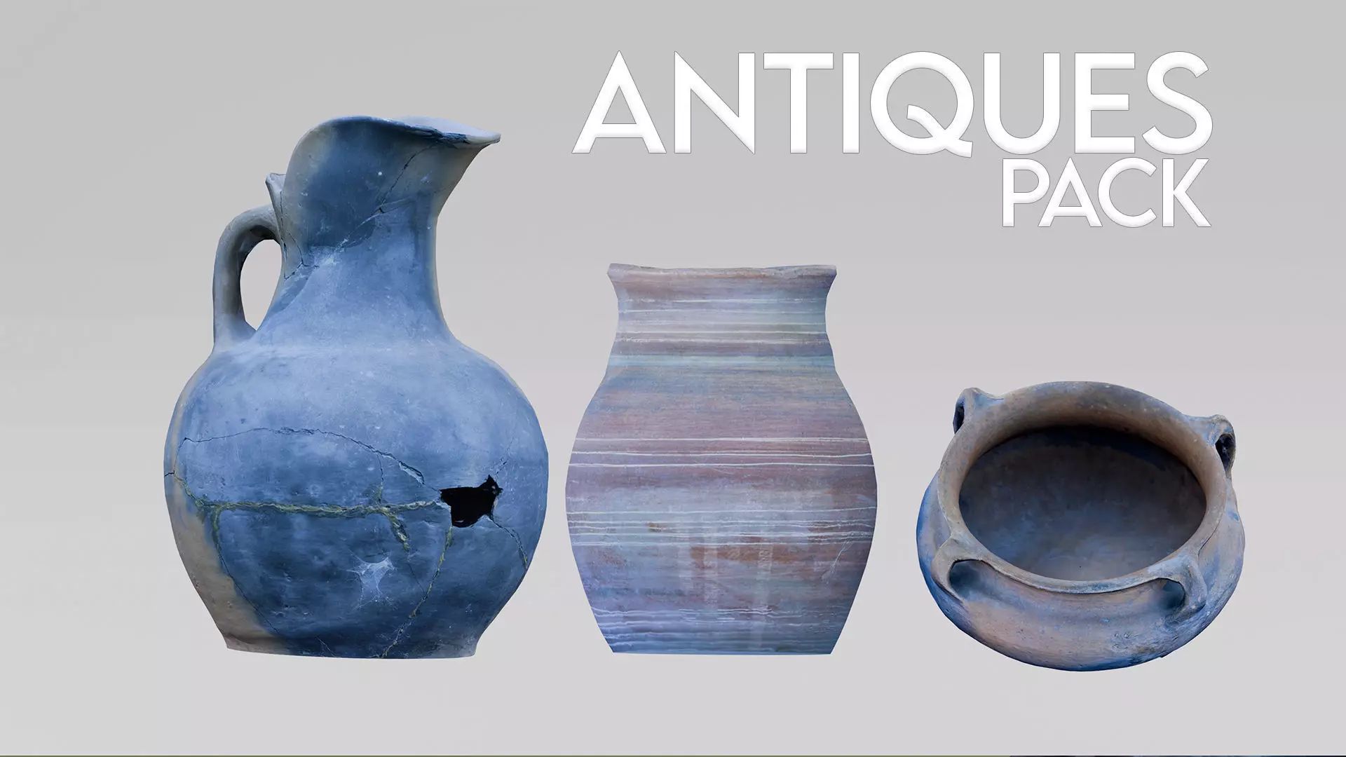 Vase collection - Photogrametry pack Low-poly 3D model