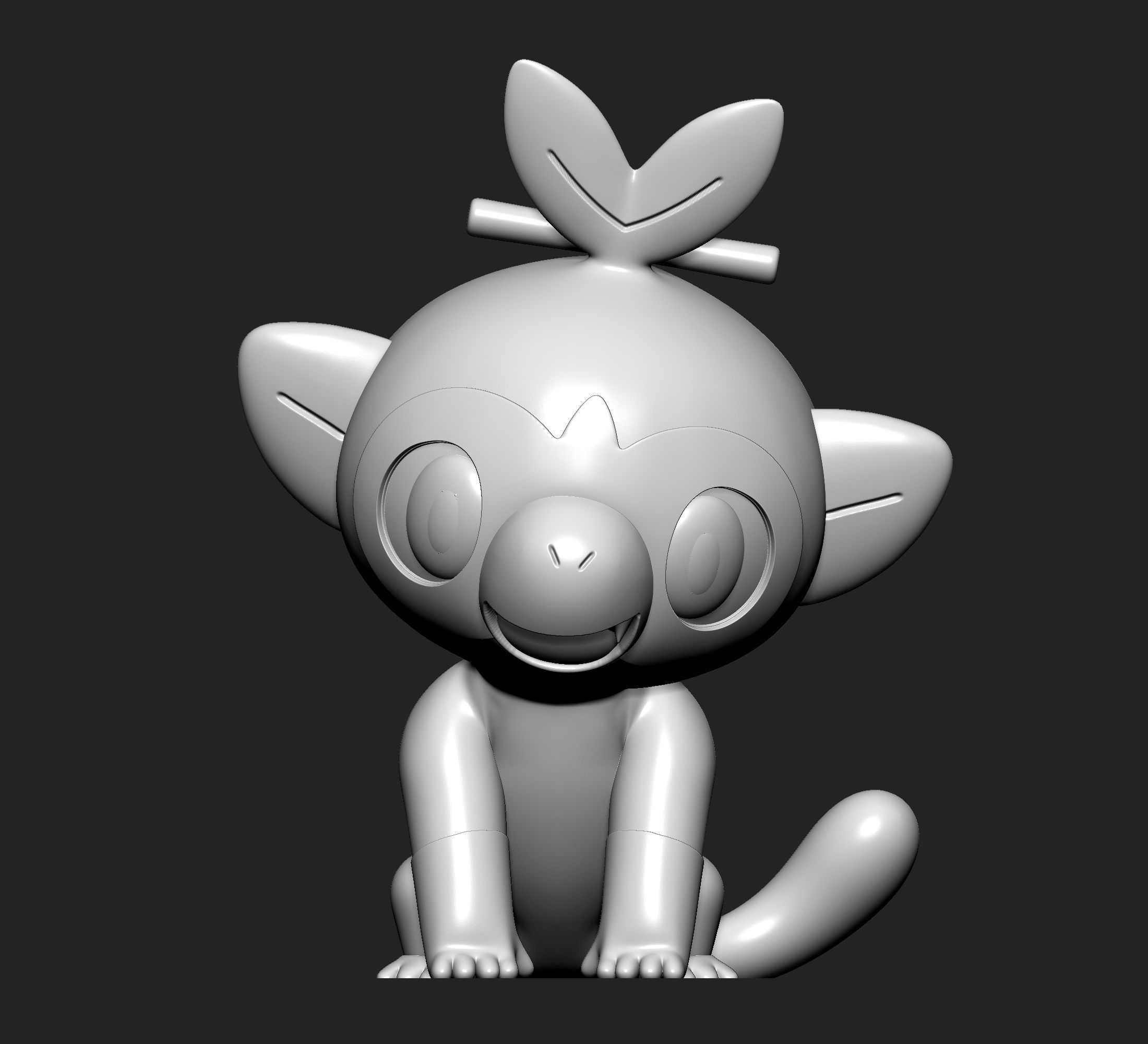 Pokemon - Grookey  with 2 poses 3D print model_6