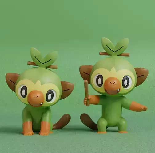 Pokemon - Grookey  with 2 poses 3D print model