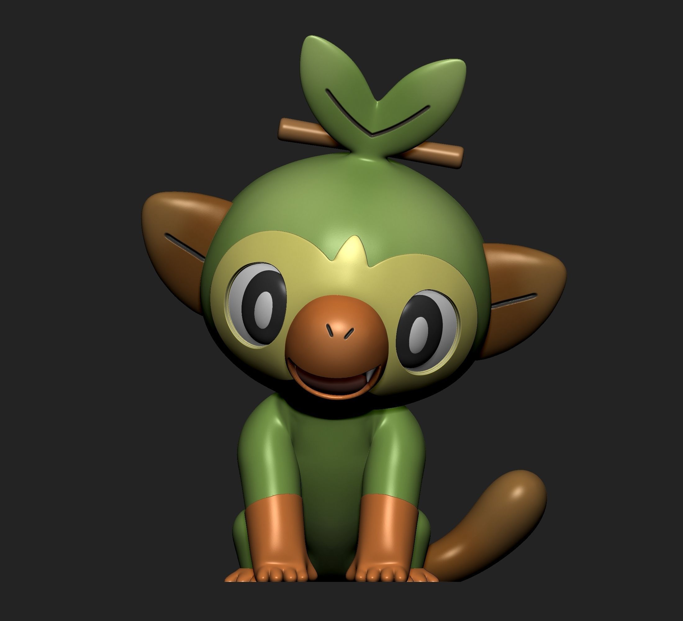 Pokemon - Grookey  with 2 poses 3D print model_5