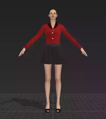 Girls Outfit Marvelous Project 3D model club service girl dress