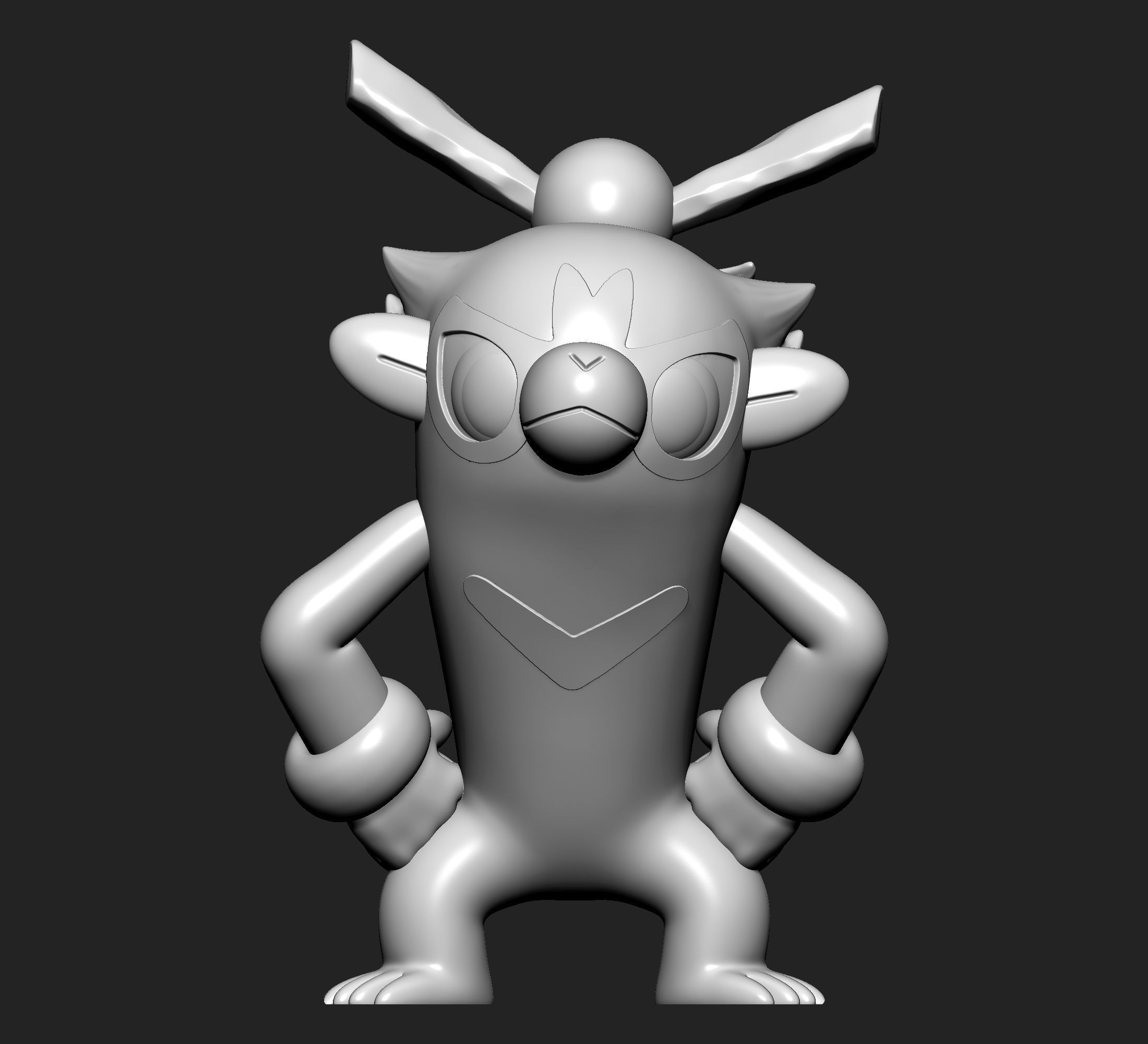 Pokemon - Thwackey with 2 poses 3D print model_2