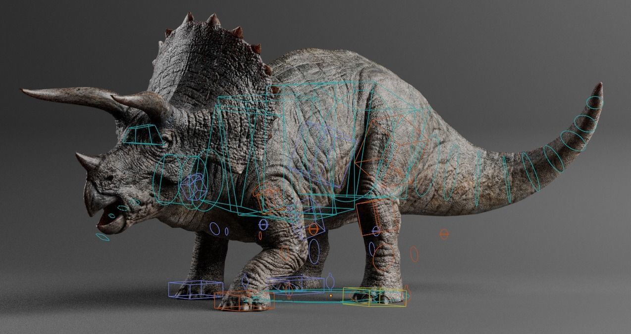 TRICERATOPS Low-poly 3D model_2