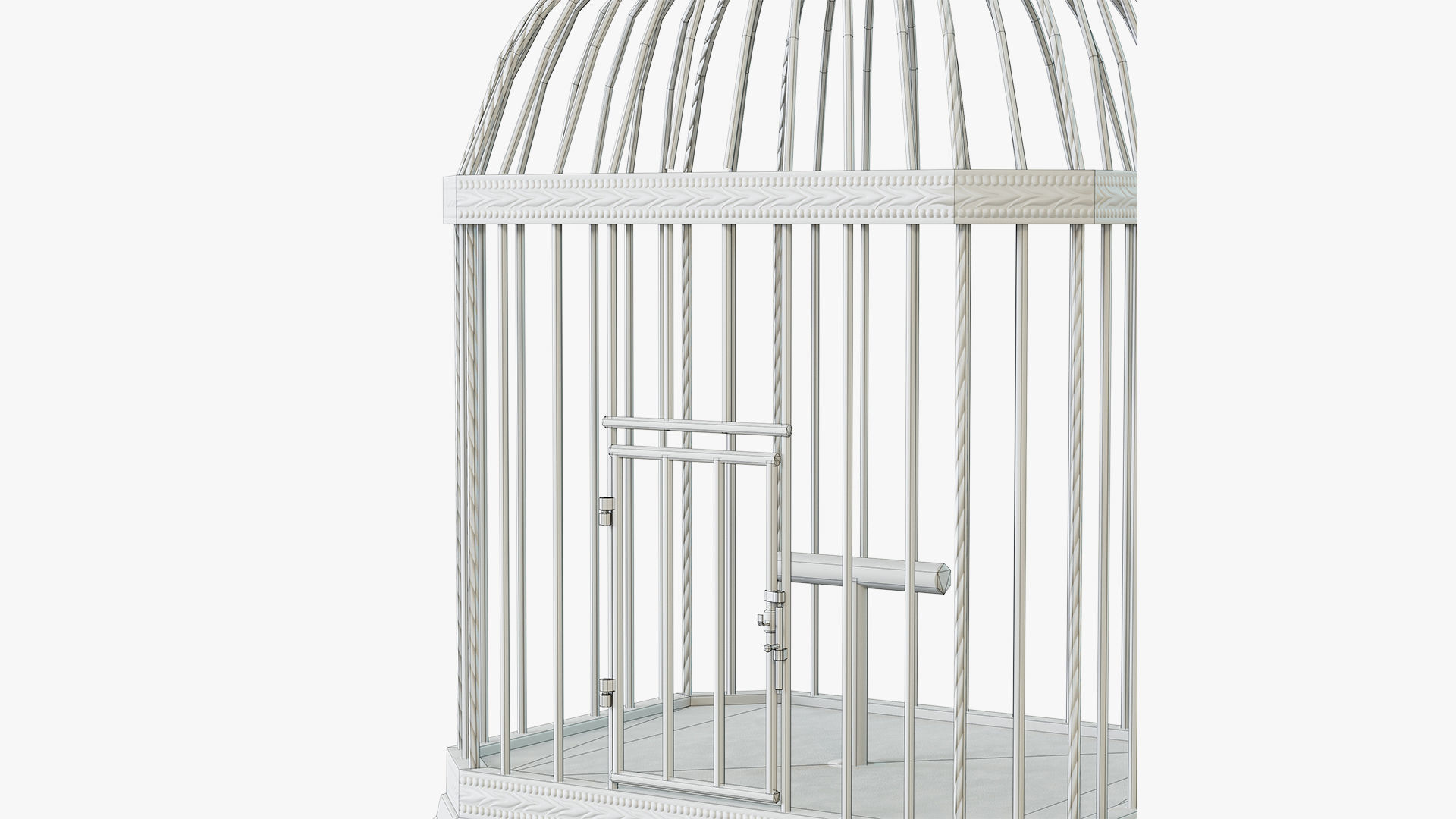 Birdcage Neoclassical Low-poly 3D model_9