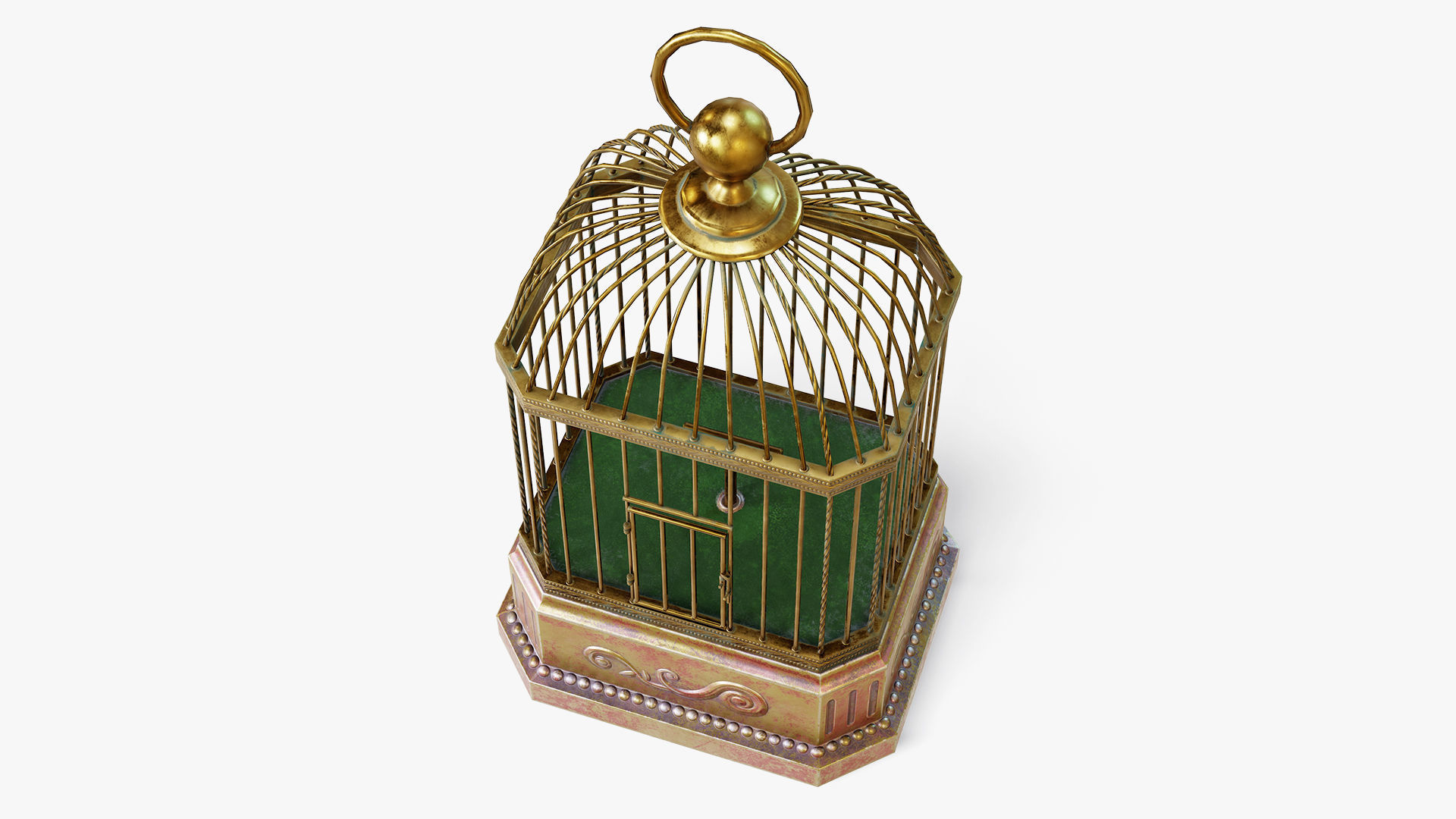 Birdcage Neoclassical Low-poly 3D model_7