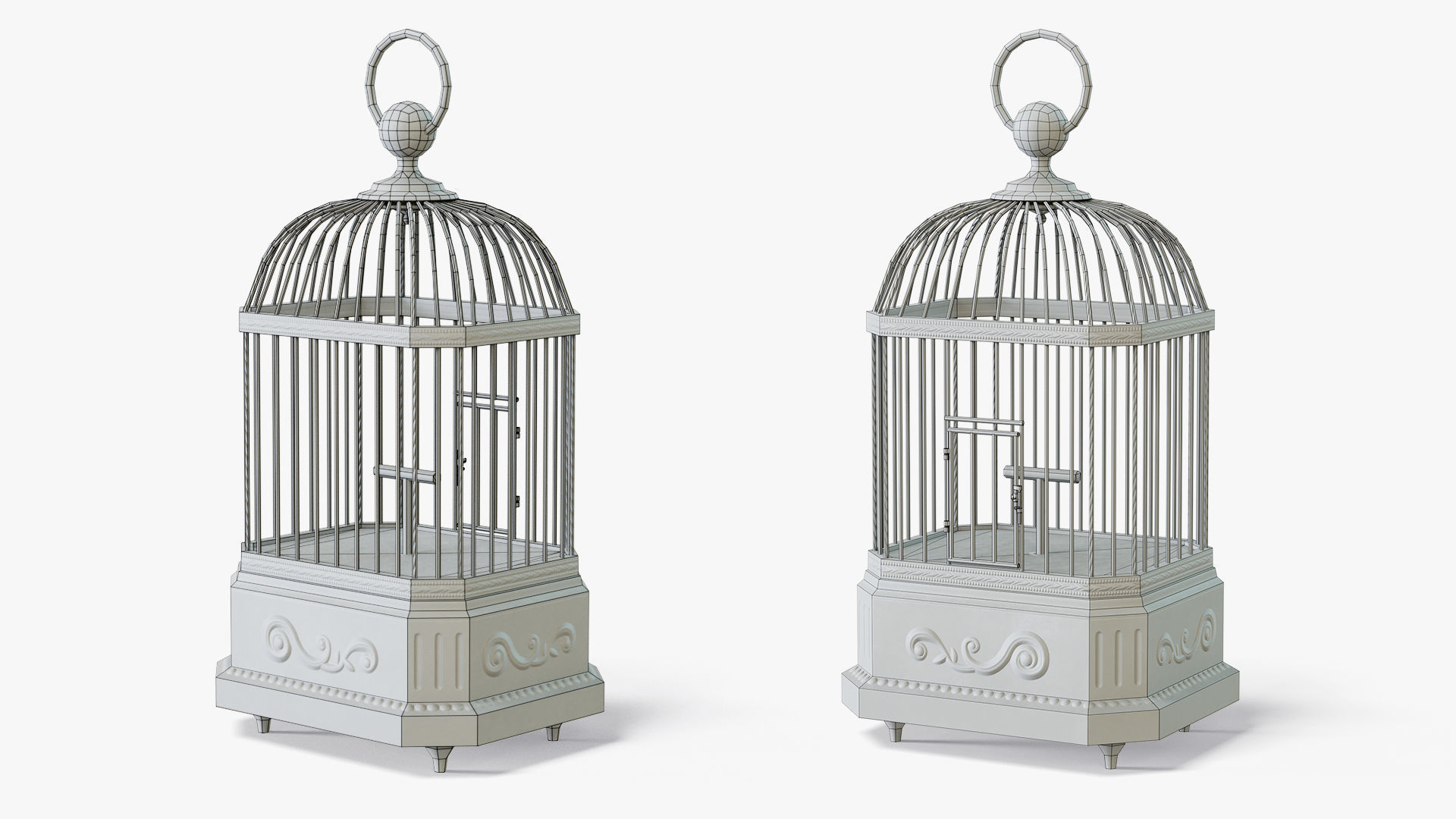 Birdcage Neoclassical Low-poly 3D model_2